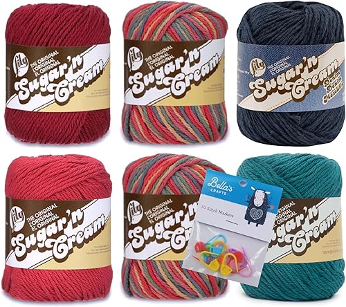 Lily Sugar'n Cream - Paquete de 6 hilos de 100 % algodón con marcadores de puntada Bella's Crafts (Painted Desert Mix)