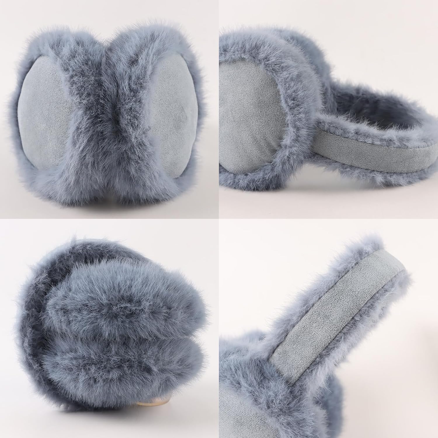 Zsedrut Winter Women Earmuff Foldable Ear Warmer Fluffy Ear Cover Warm Outdoor - Image 5