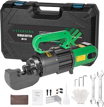 1500W Hydraulic Rebar Cutter, 3s Fast Cuts for 425mm #4#8 Steel Bars, Adjustable Bolt Jaw, 110V, Lightweight Aviation Aluminum Shell, OneTouch Jobsite Tool ZD25