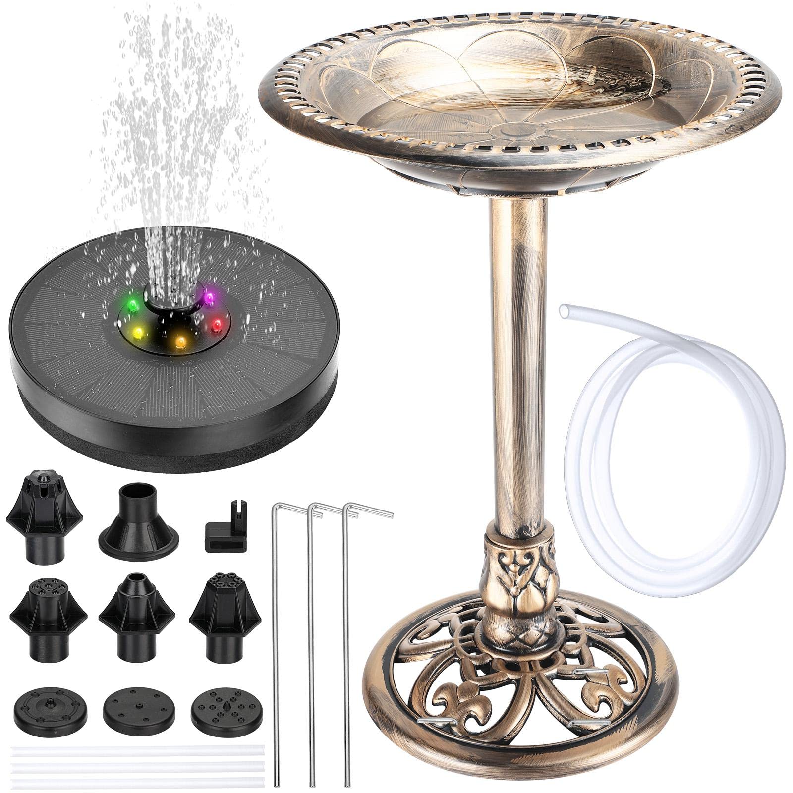 Bird Bath for The Garden Bird Bath Bowl with Solar Water Fountain Pump