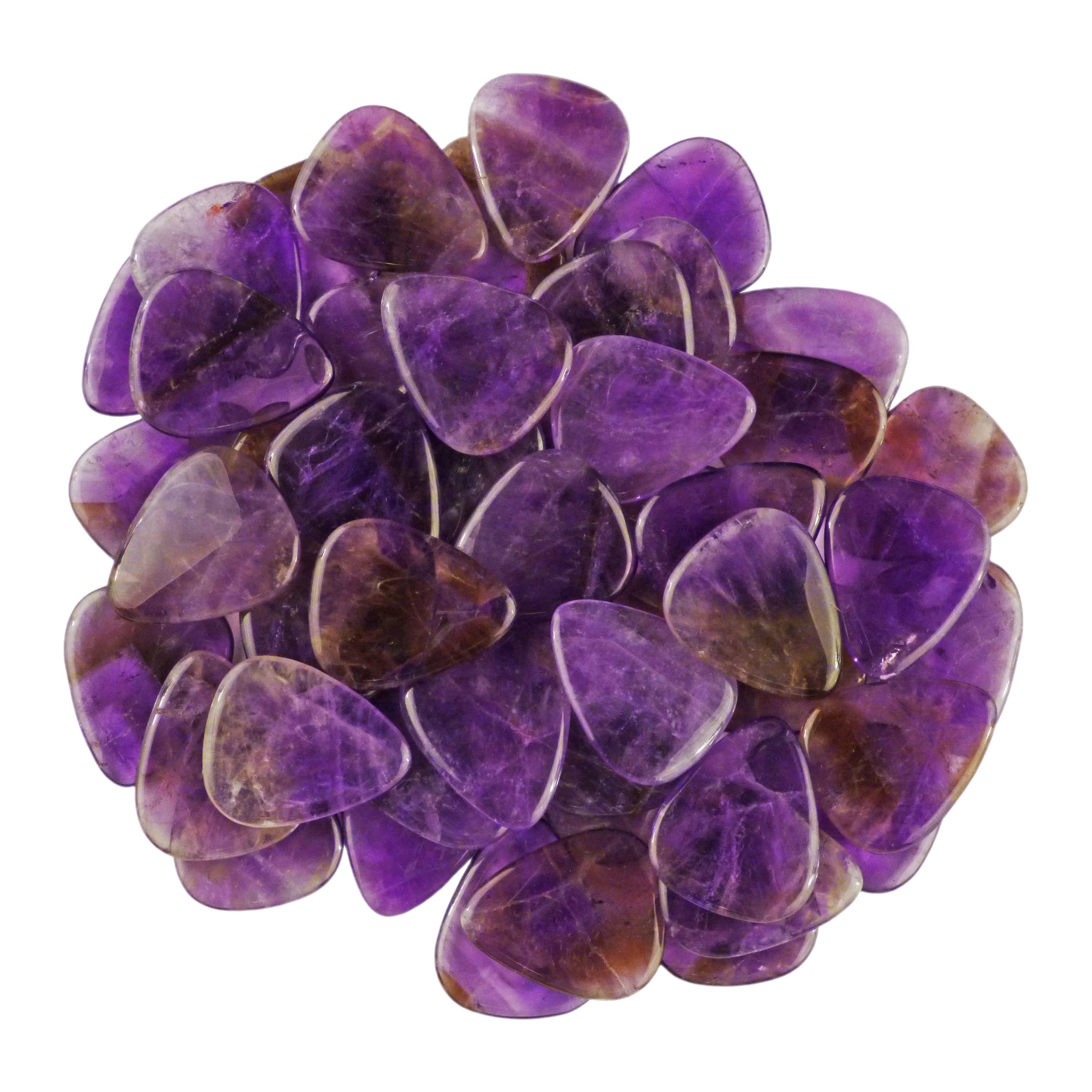 Amethyst Stone Guitar Or Bass Pick - 3.0 mm Ultra Heavy Gauge - 351 Shape - Specialty Handmade Gemstone Exotic Plectrum - 1 Pack