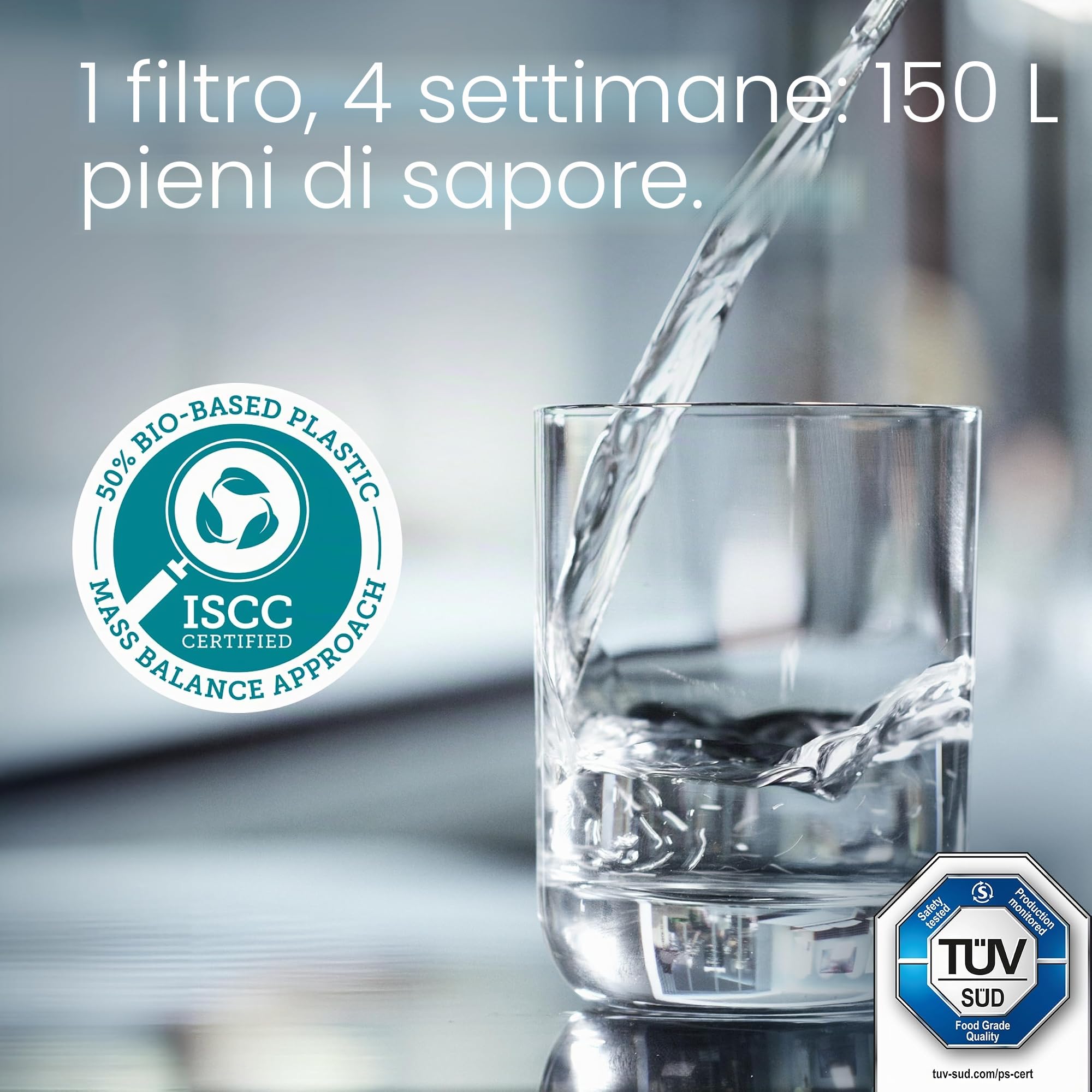 BRITA Maxtra Pro All in One - Cartuccia filtrante per acqua, confezione da 6, ricarica originale BRITA per ridurre impurità, cloro, pesticidi e calcare per l'acqua del rubinetto con un gusto migliore
