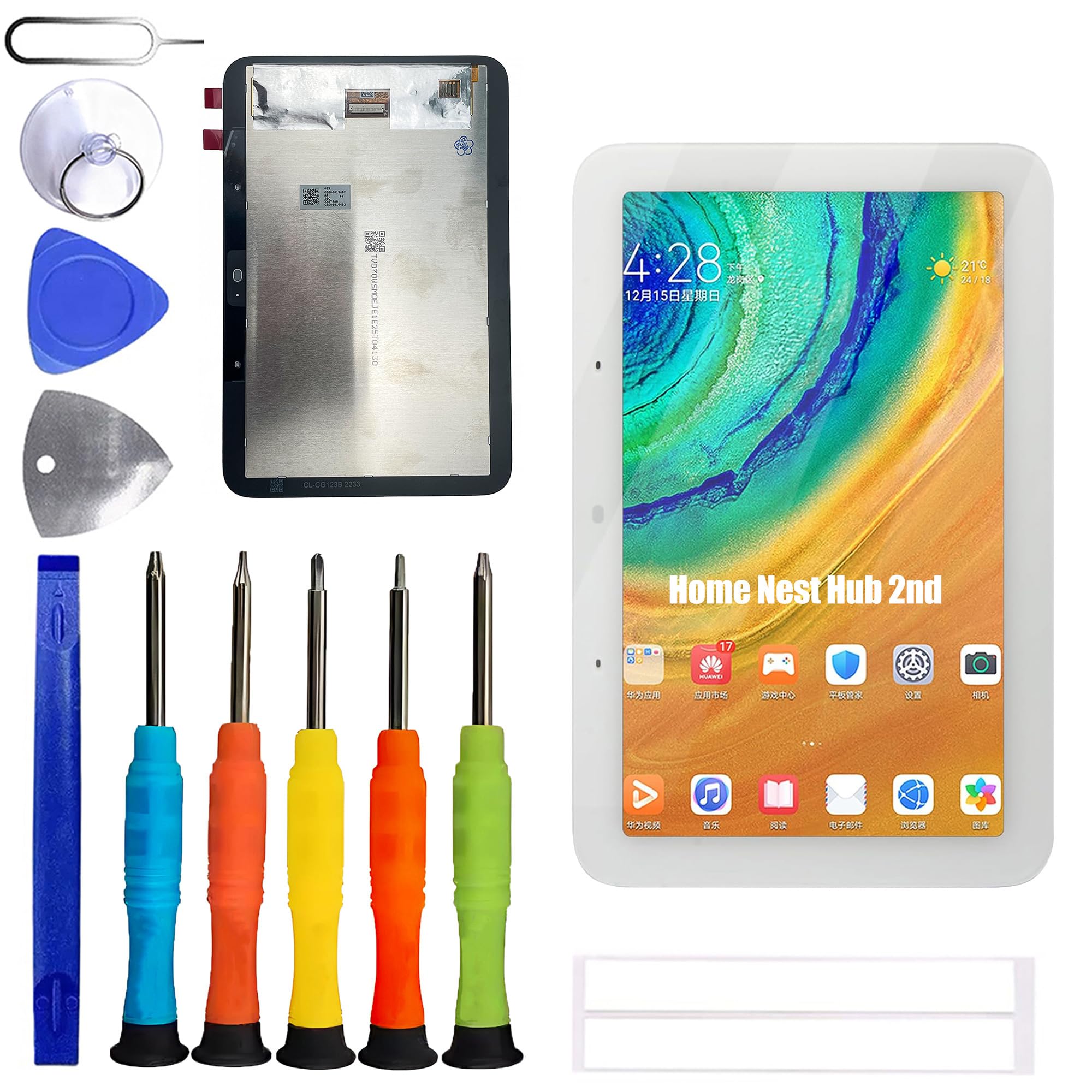 Display LCD per Google Home Nest Hub 2nd GA01892-TW GUIK2[con impronte digitali] [7,0 pollici] display LCD Touch Screen Digitizer con set di attrezzi