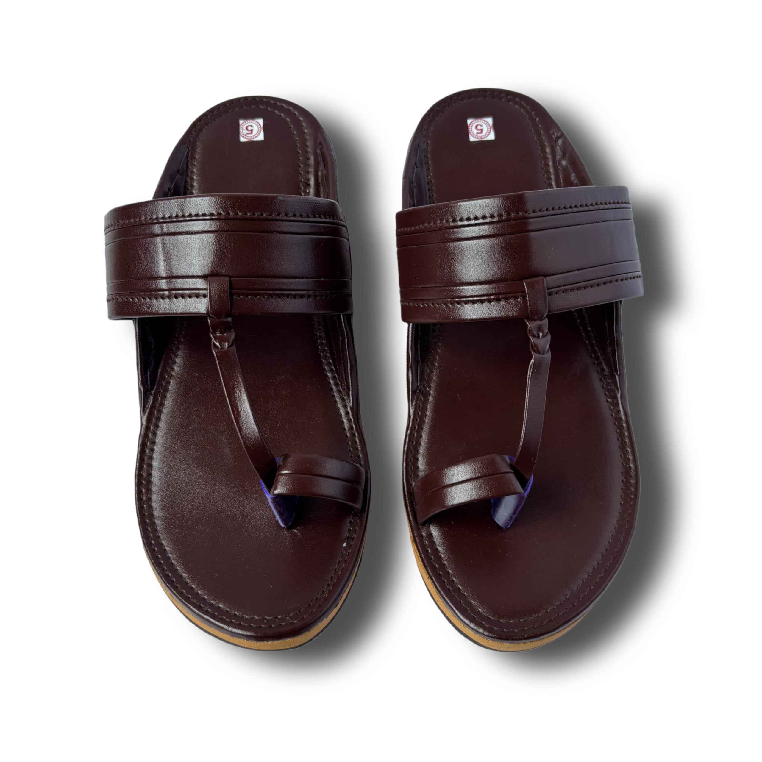 Men’s Handmade Faux Leather Kolhapuri Sandals | Ethnic Toe-Ring Chappal | Comfortable Slip-On Traditional & Casual Footwear for Daily Wear, Wedding & Festive Use (Brown)-picture-47