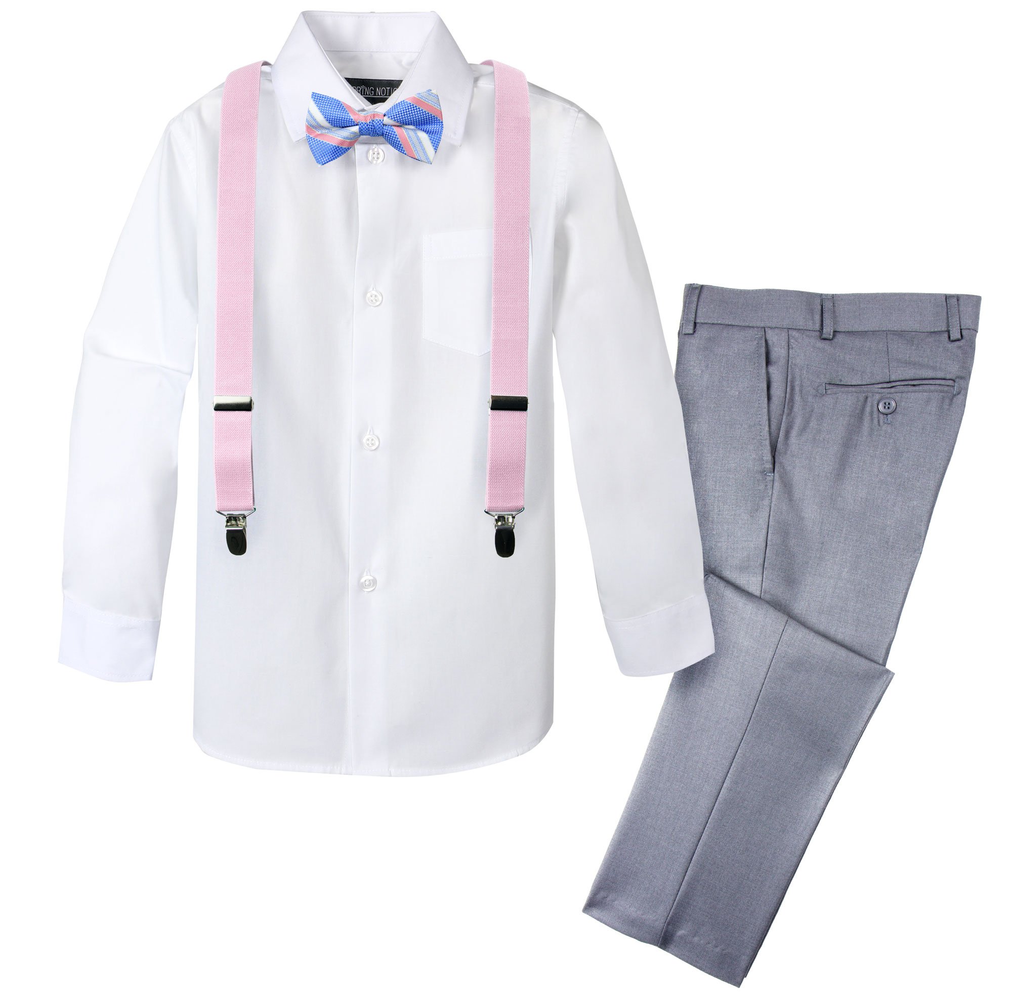 Spring Notion Boys' 4-Piece Patterned Dress up Pants Set