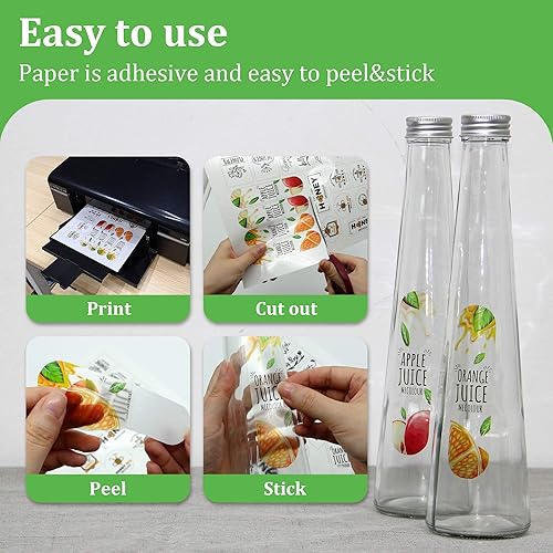 Miniatura 3 de MECOLOUR Papel adhesivo imprimible de vinilo transparente de alta calidad para impresora de inyección de tinta, se seca rápidamente con colores