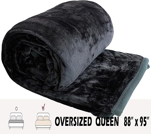 Miniatura 4 de SOLARON Manta Queen suave extra grande para otoño, invierno, primavera, todas las estaciones, acogedora y cálida de 430 GSM, peso medio, forro polar