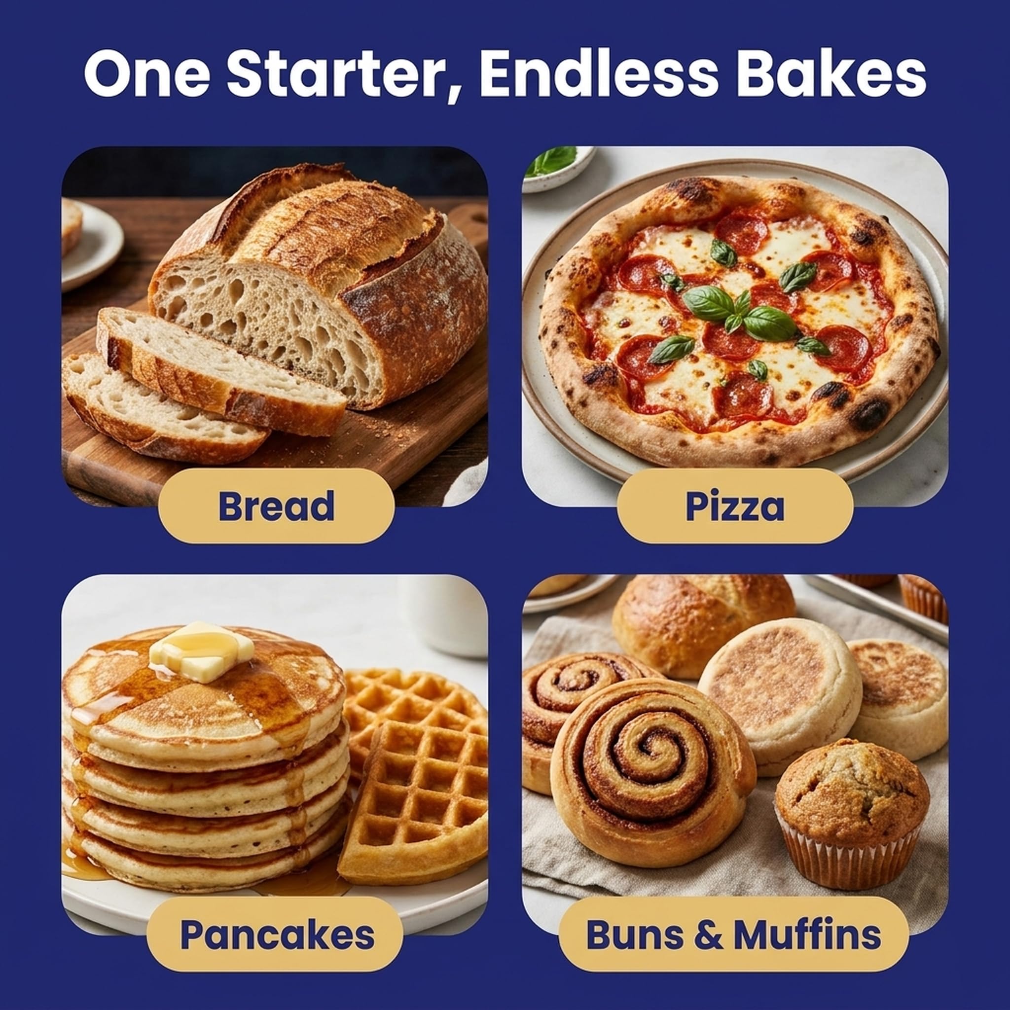 Lievitazione naturale senza glutine, per pasta acida disidratata di oltre 100 anni, per pane a lievitazione naturale, pizza, panini, pancake, muffin, facile da usare, adatto ai principianti