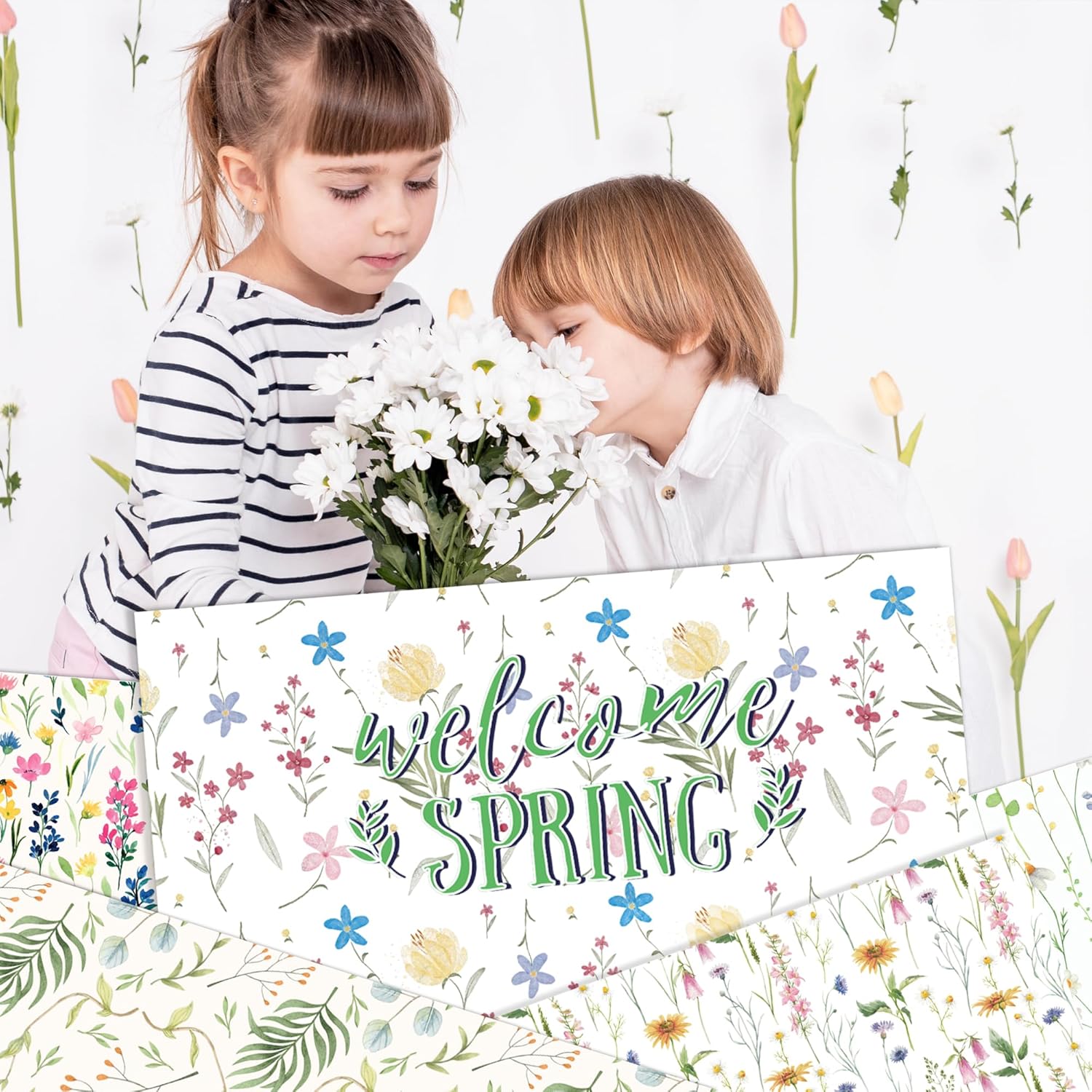 Floral Pattern Paper Packs, 24 Sheets/12 Designs Double Sided Craft Paper, Watercolor Spring Flower Cardstocks, Colorful Decorative Journal Scrapbooking Supplies, Acid & Lignin Free, 11.8x11.8