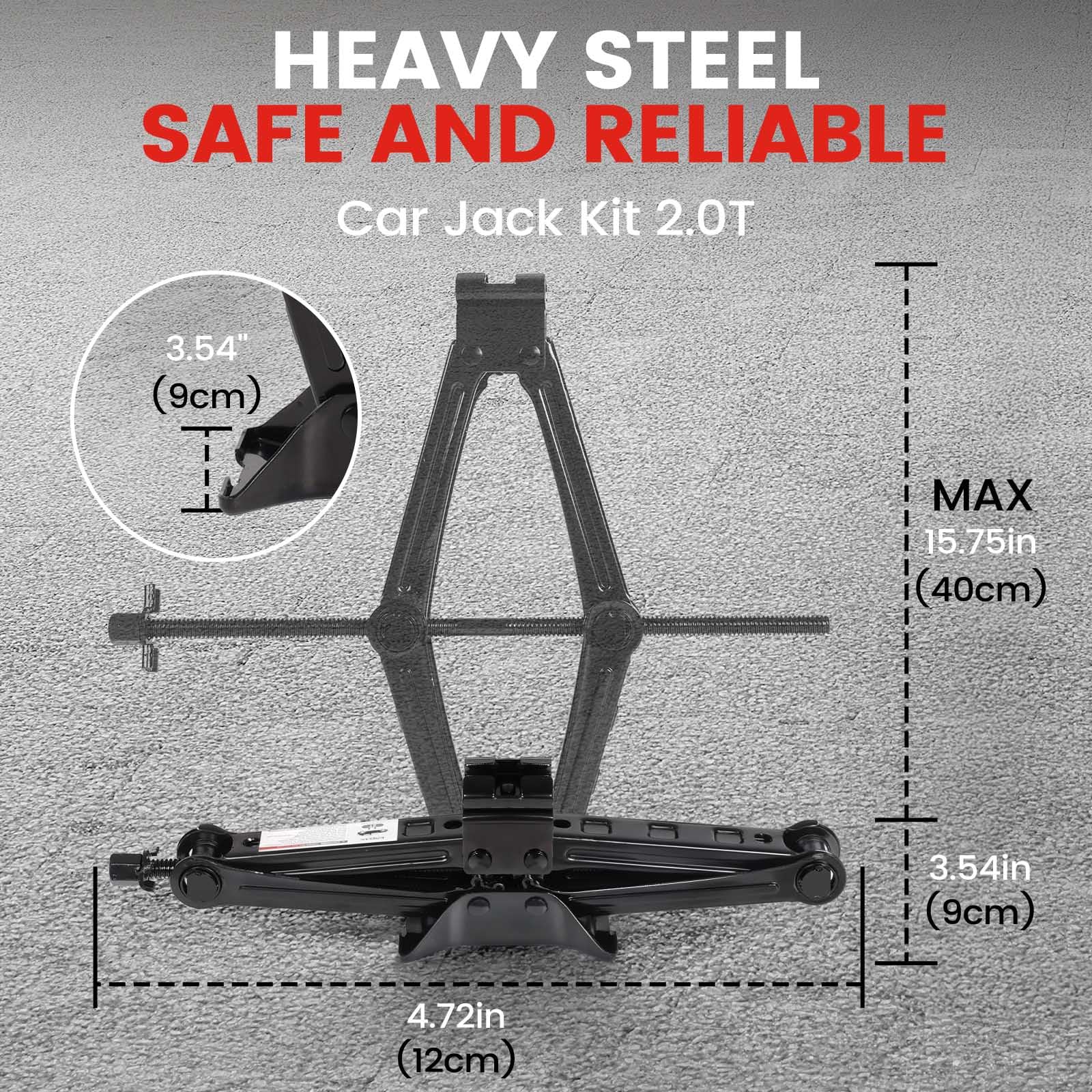 nożycowy lewarek Zestaw podnośnika samochodowego o udźwigu 2 ton, z podnośnikiem nożycowym do materiału klucza