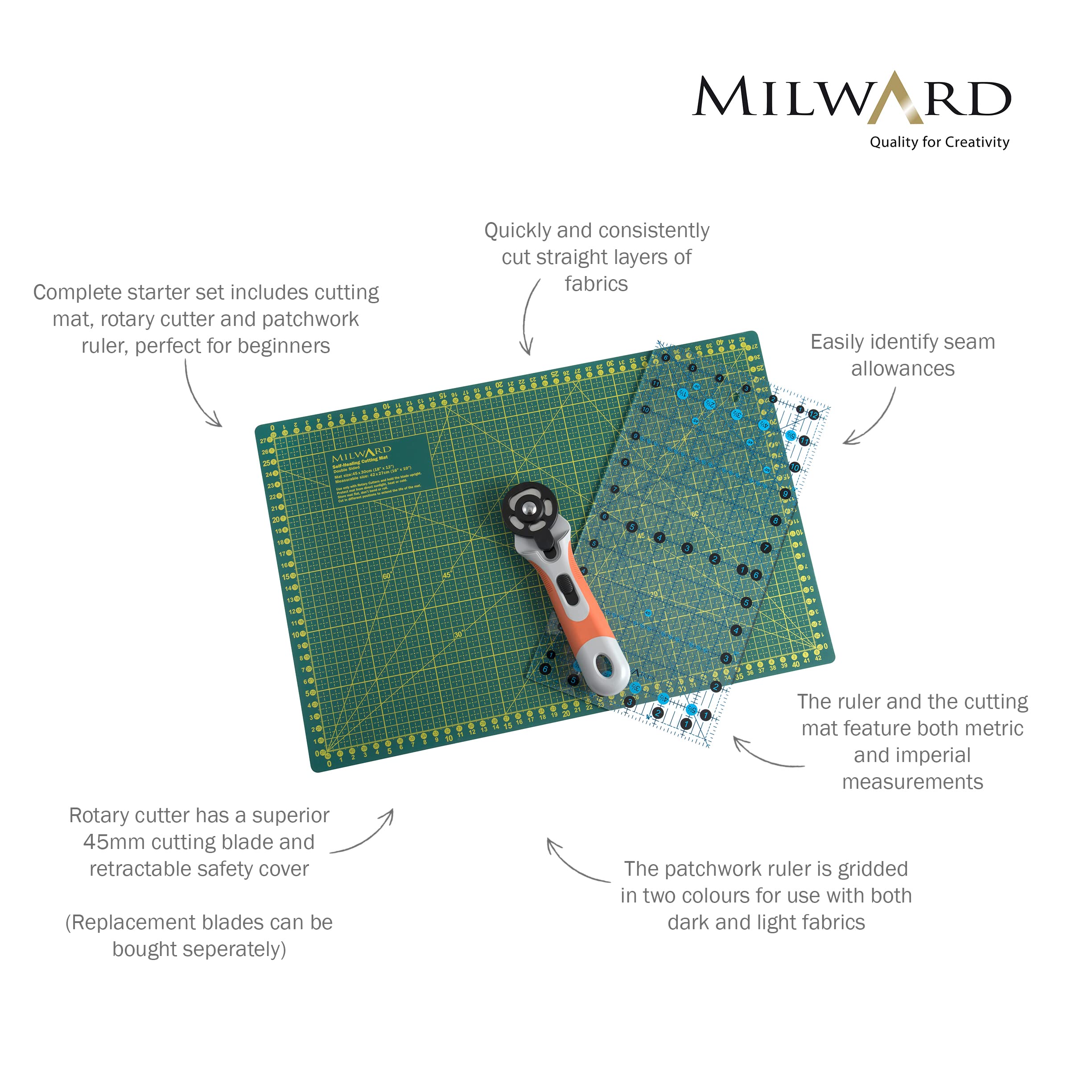 Milward Juego de iniciación de Patchwork, Variado, Talla única