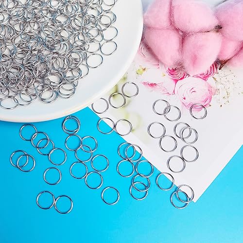 Miniatura 8 de 1000 anillos de acero inoxidable de 0.472 pulgadas, calibre 18, anillos de conexión de un solo bucle cerrados pero sin soldar, anillos de conexión