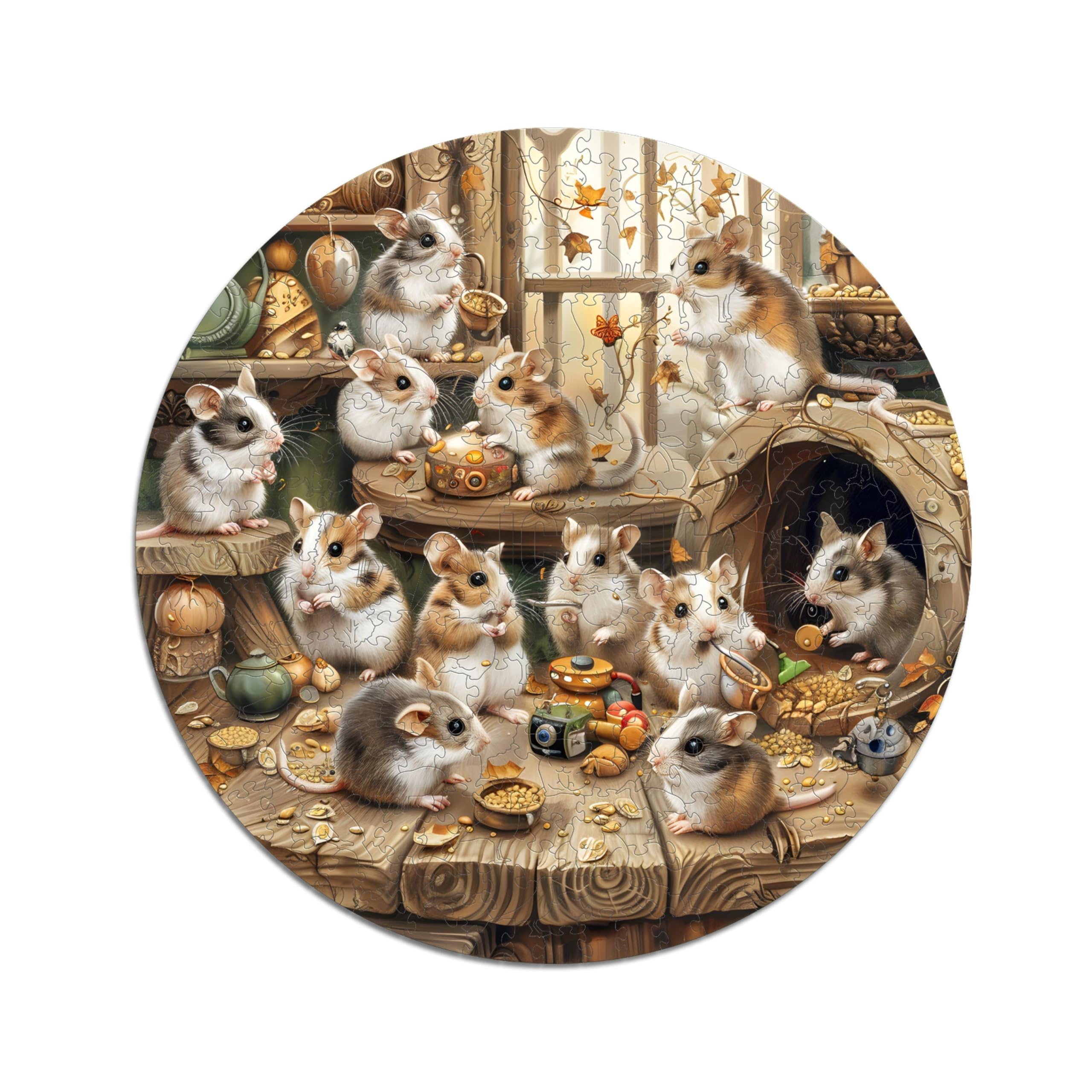 Iconic Puzzles - Criceti Curiosi, puzzle in legno 100% sostenibile, Regali per Bambini e Adulti, taglia M, 350 Pezzi