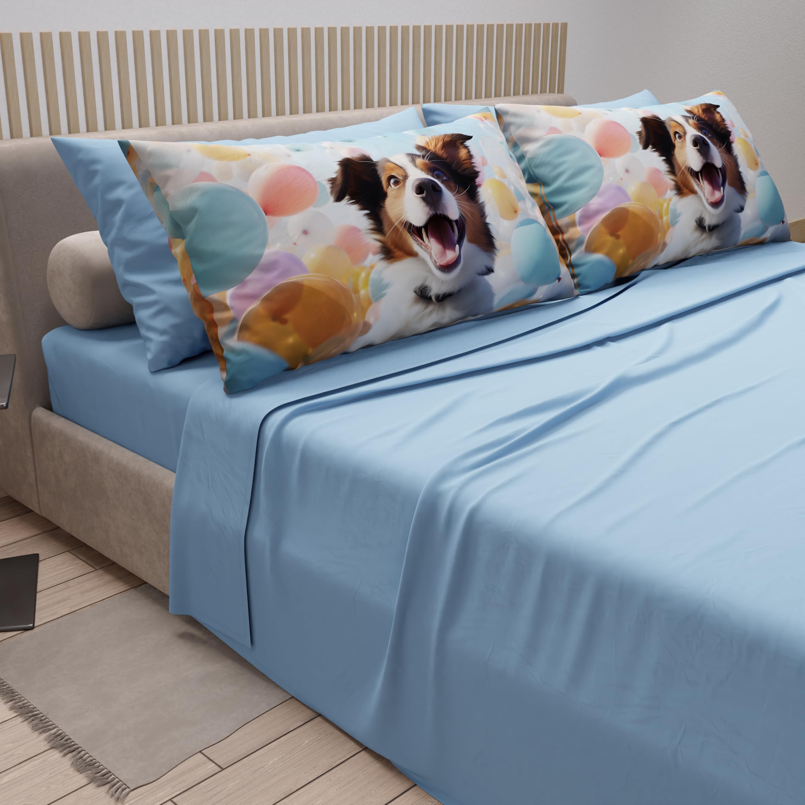 PETTI Artigiani Italiani, Animal Bed Linen with Dogs in Cotton with Pillowcases in Digital Print, Double Bed Sheet - Image 2