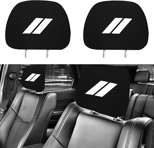 Miniatura 8 de YOSRTER Fundas para reposacabezas para Dodge Charger Challenger Durango Accessories de tela negra suave, ajuste universal para todos los modelos de