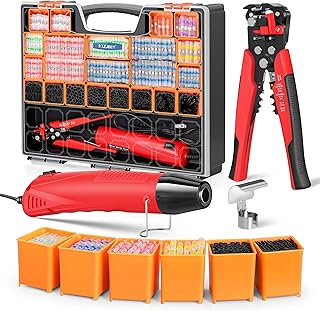 Ultimate All-in-One Heat Shrink Solder Seal Wire Connectors Kit – Wire Striper, Heat Gun, Kuject 2000PCS Waterproof Solder Stick Butt Connectors, Electrical Wiring Connector Kit for Marine Automotive