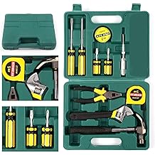 11PCS Household Hand Tools Kit DIY Hand Tool Toolbox Set with Storage Case Including Daily Repair Small Tool for Home Use