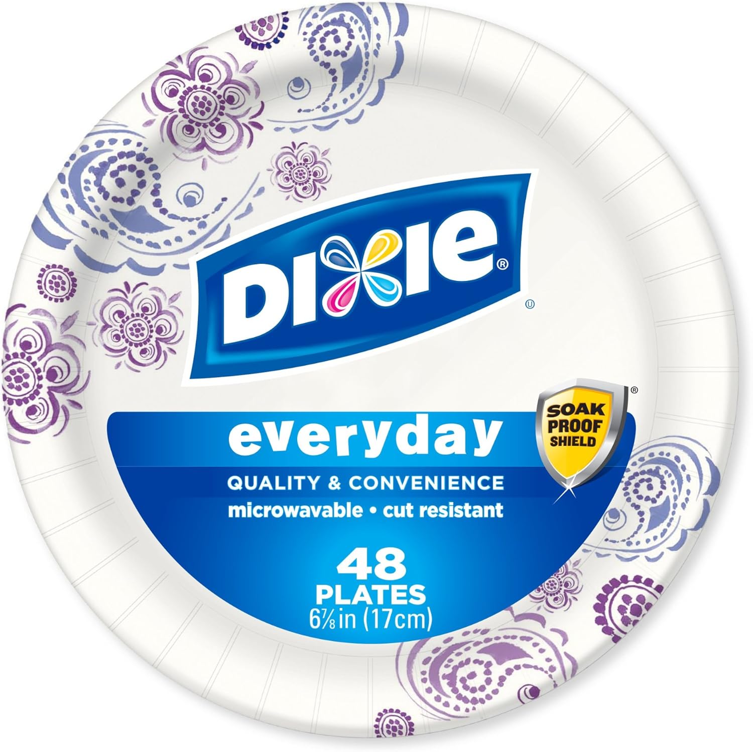 Dixie Heavy Duty Paper Plates, 6.875 Inch, 48 Count (Pack