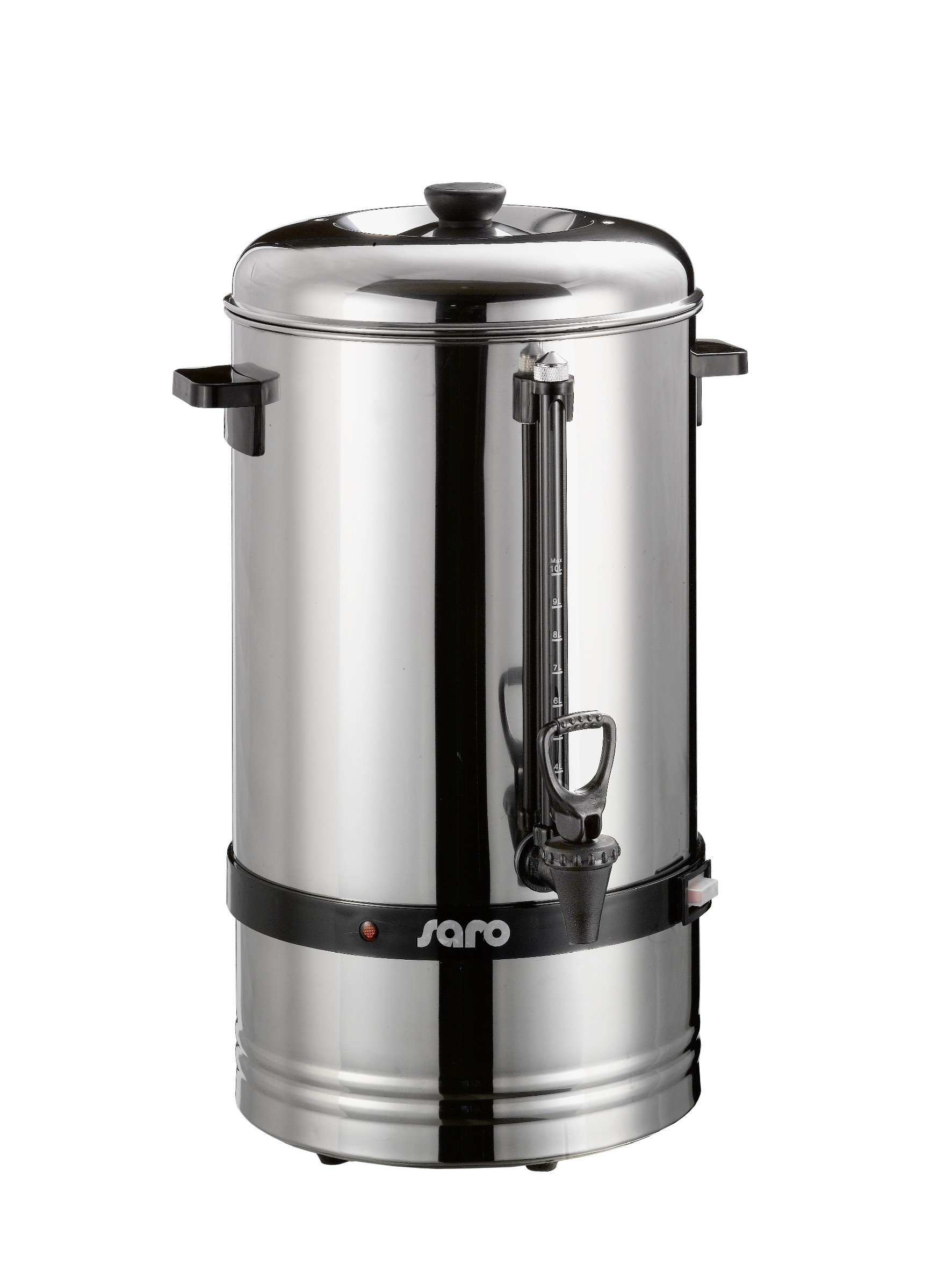 Saro Kaffeemaschine mit Rundfilter – 10 L / 70 Tassen – Edelstahl – Brüh- & Warmhaltefunktion – Sicherheitszapfhahn – Peilglas – 1,5 kW – Modell SAROMICA 6010