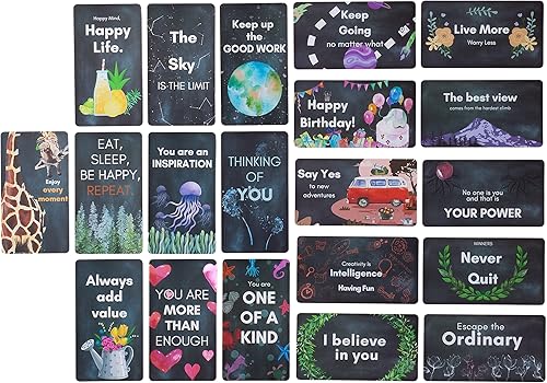 Miniatura 4 de Mr. Pen - Tarjetas inspiradoras, 60 unidades, tarjetas de afirmaciones positivas, tarjetas motivacionales con citas únicas, tarjetas de notas