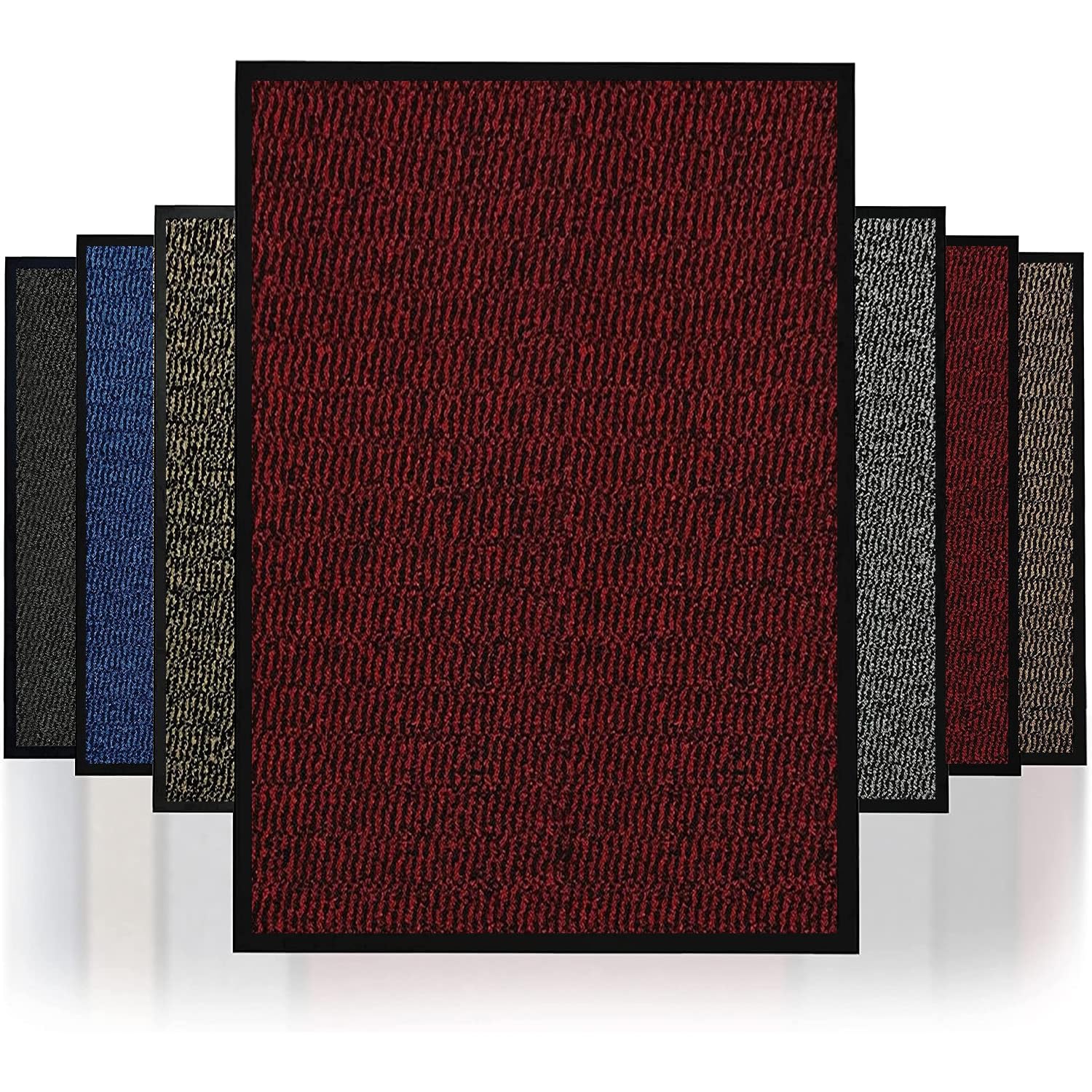 FB FunkyBuys Heavy Duty Barrier Mats Non Slip Rubber Mat Floor Mats Kitchen Rugs Washable Light Weight Rubber Multicolor Door Mat