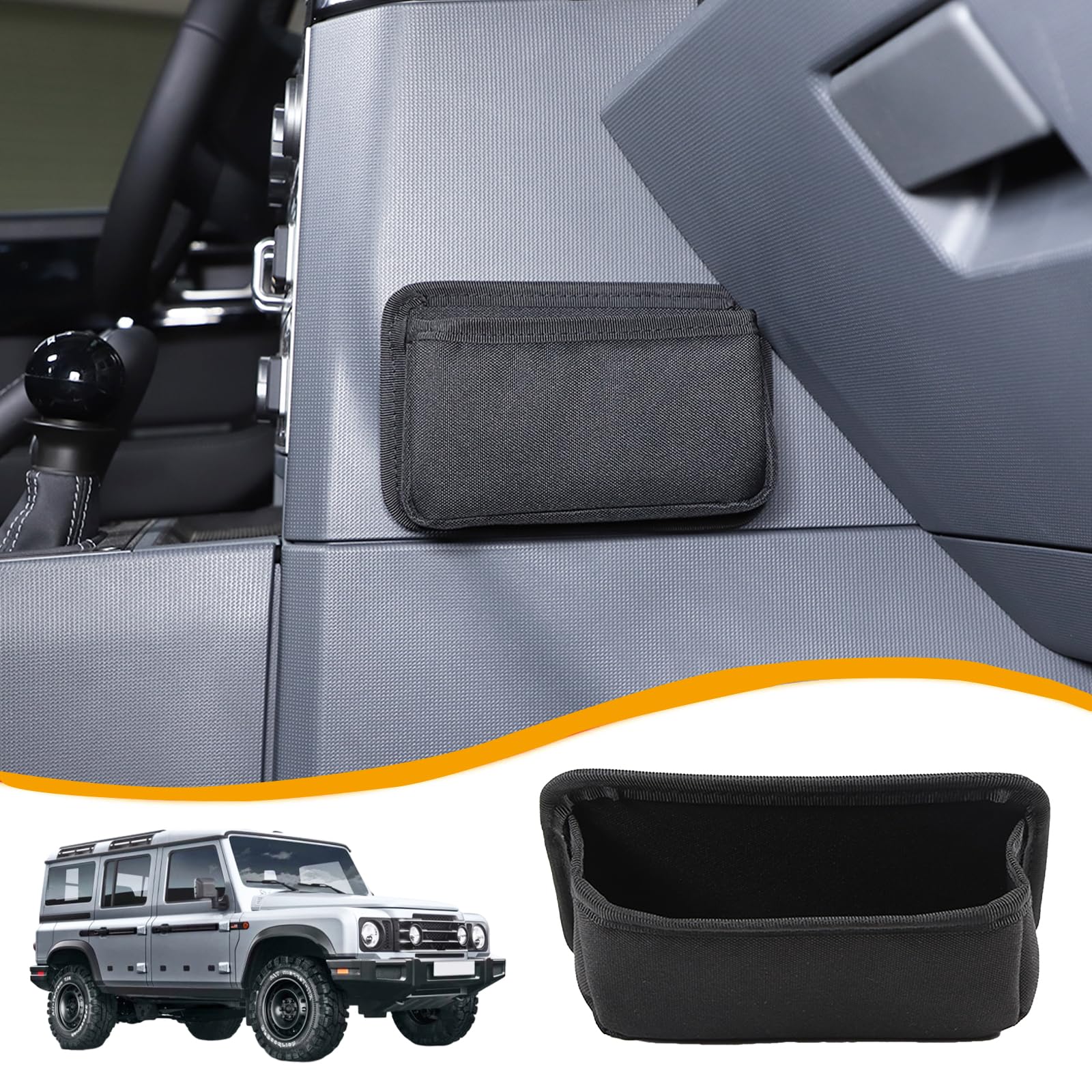 Bekantogy Car Interior Storage Bag Compatible with INEOS Grenadier 2020-2024 Car Side Pocket Organizer Center Console Hanging Organizer Storage Bag