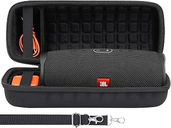 co2CREA Hard Travel Case for JBL Charge 5/4 Speaker, Black