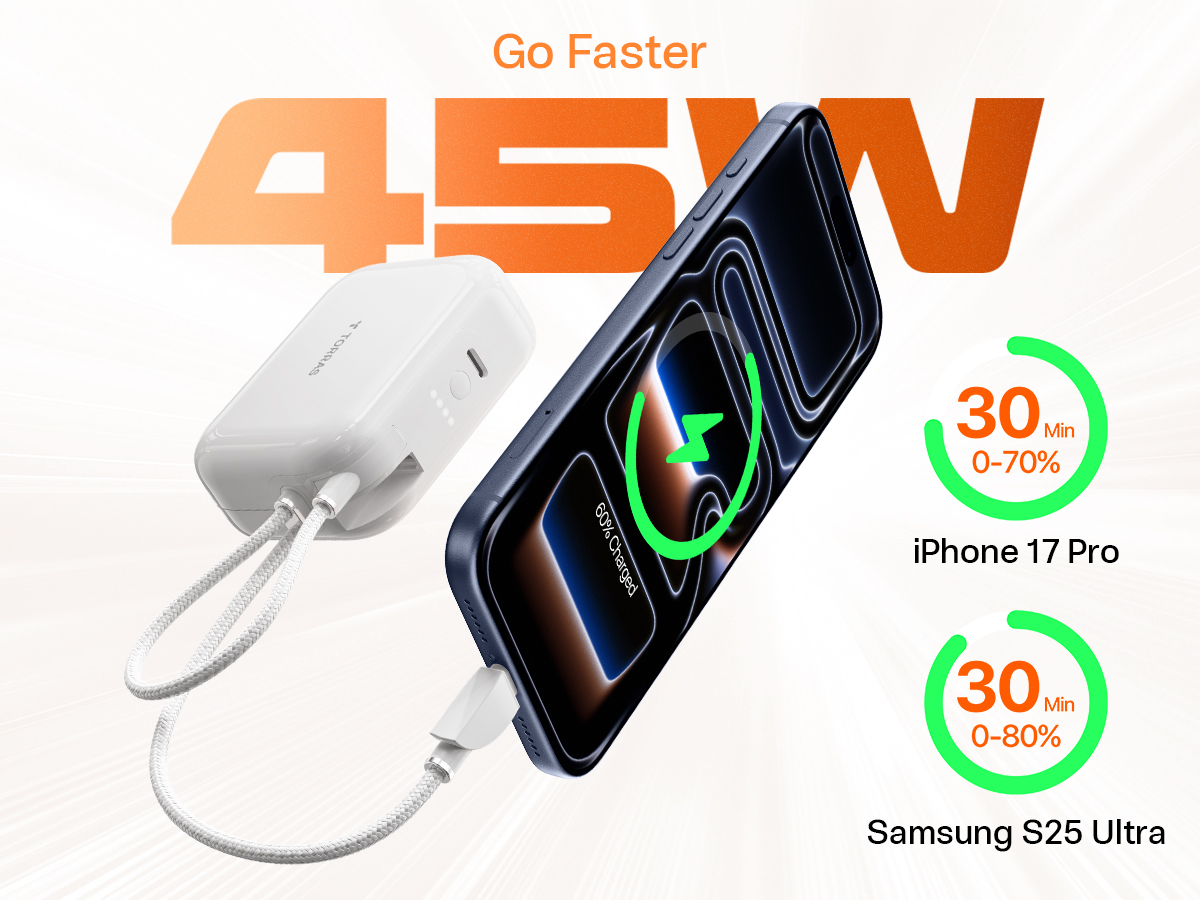 Amazon.com: TORRAS EasyGo for iPhone 17 Portable Charger 10000mAh