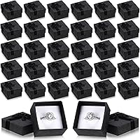 Vista 14 de Bucherry 72 cajas de anillos de 1.6 x 1.6 pulgadas, caja de joyería de cartón duro con lazo de cinta, pequeñas cajas de regalo para pequeñas