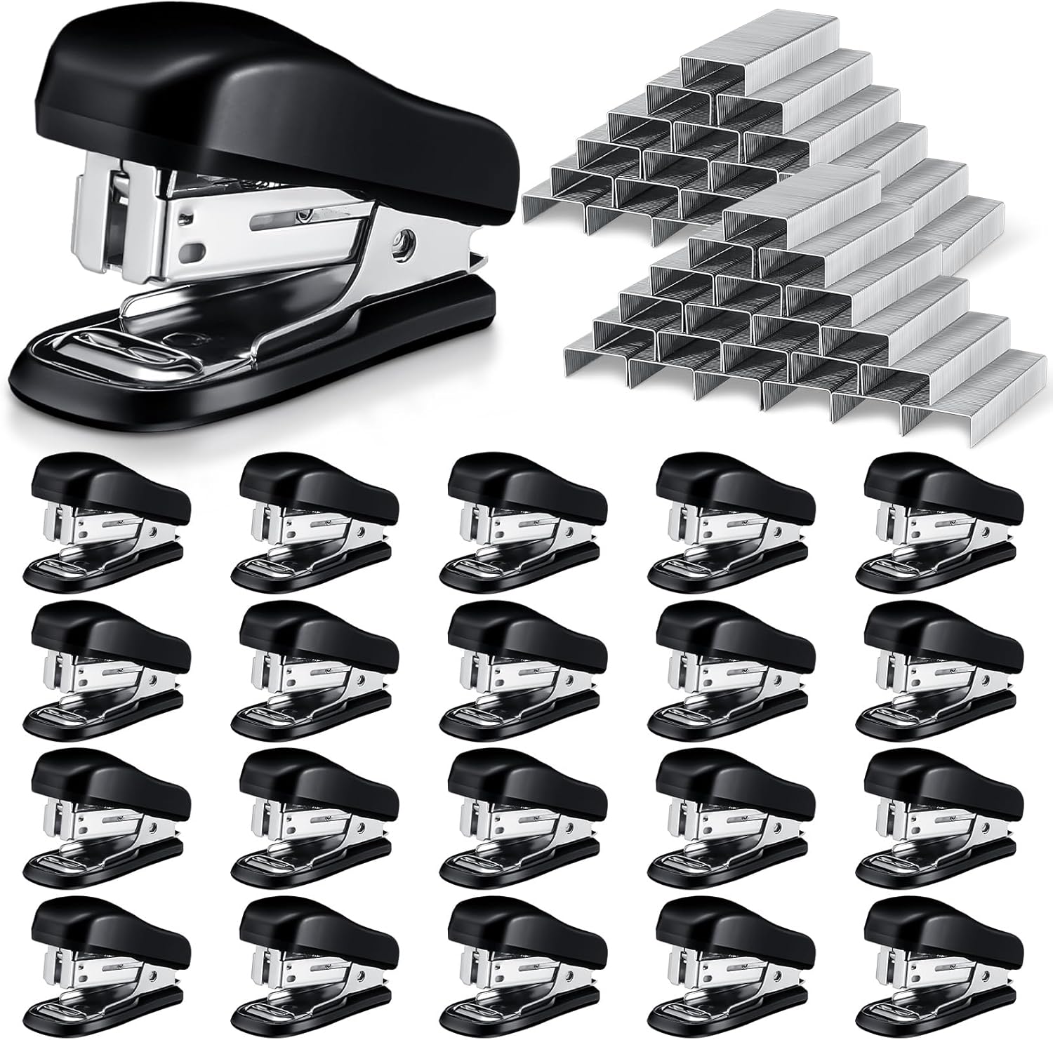 20 Pack Mini Staplers Bulk with 15000 Staples Office Staplers for Desk 25 Sheet
