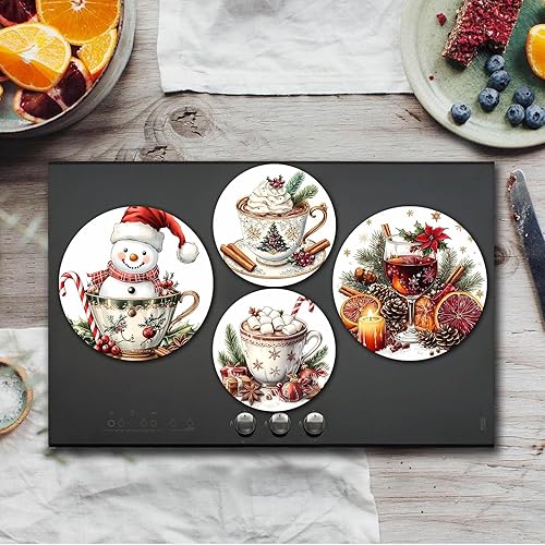 Miniatura 93 de Juego de 4 fundas redondas familiares para quemadores de estufas, 2 piezas de 8 pulgadas y 2 piezas de 10 pulgadas, fundas para quemadores de estufa