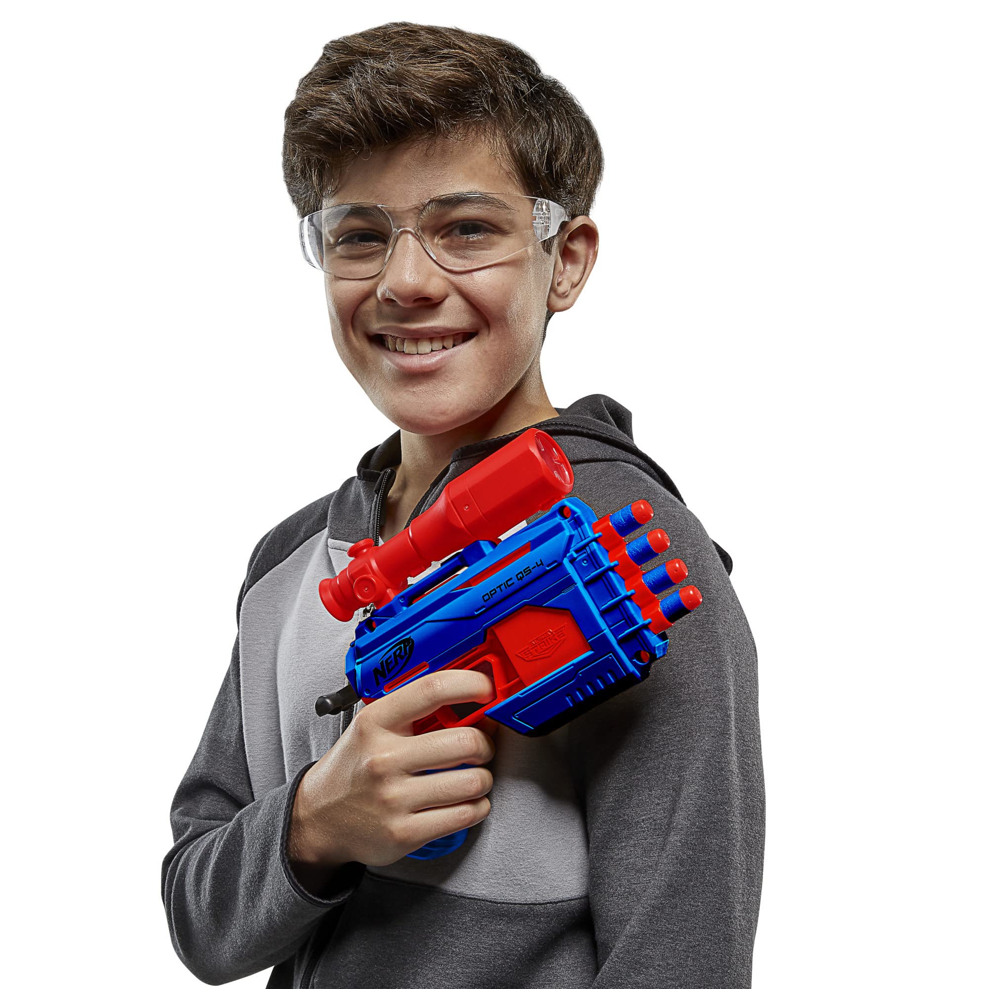 Nerf Alpha Strike Optic QS-4 Duel Targeting Set, 22-Pieces, Includes 2 Blasters, 4 Half-Targets, 16 Official Darts, Multicolor 3