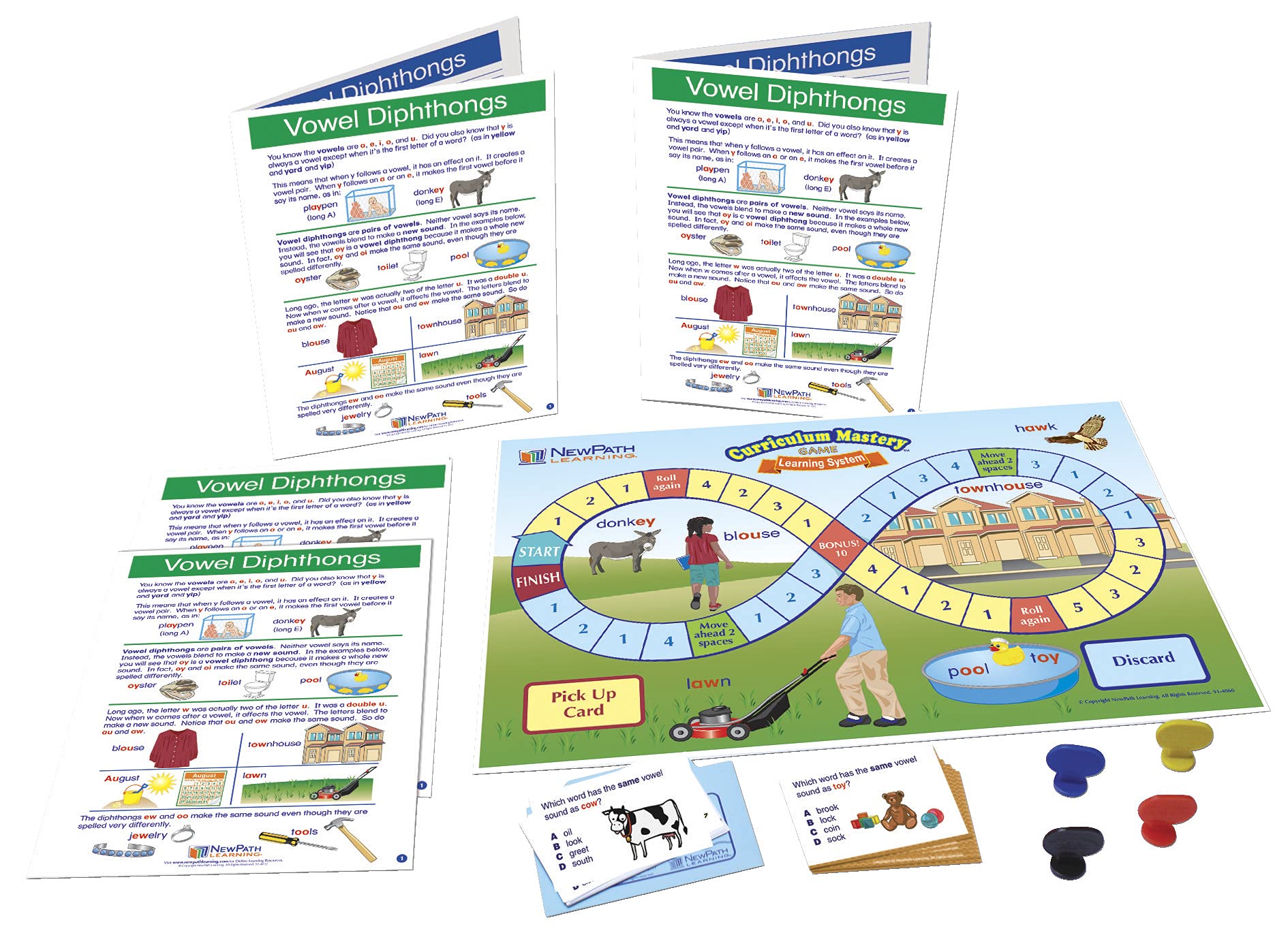 Vowel Diphthongs Learning Center Game - Grades 3-5