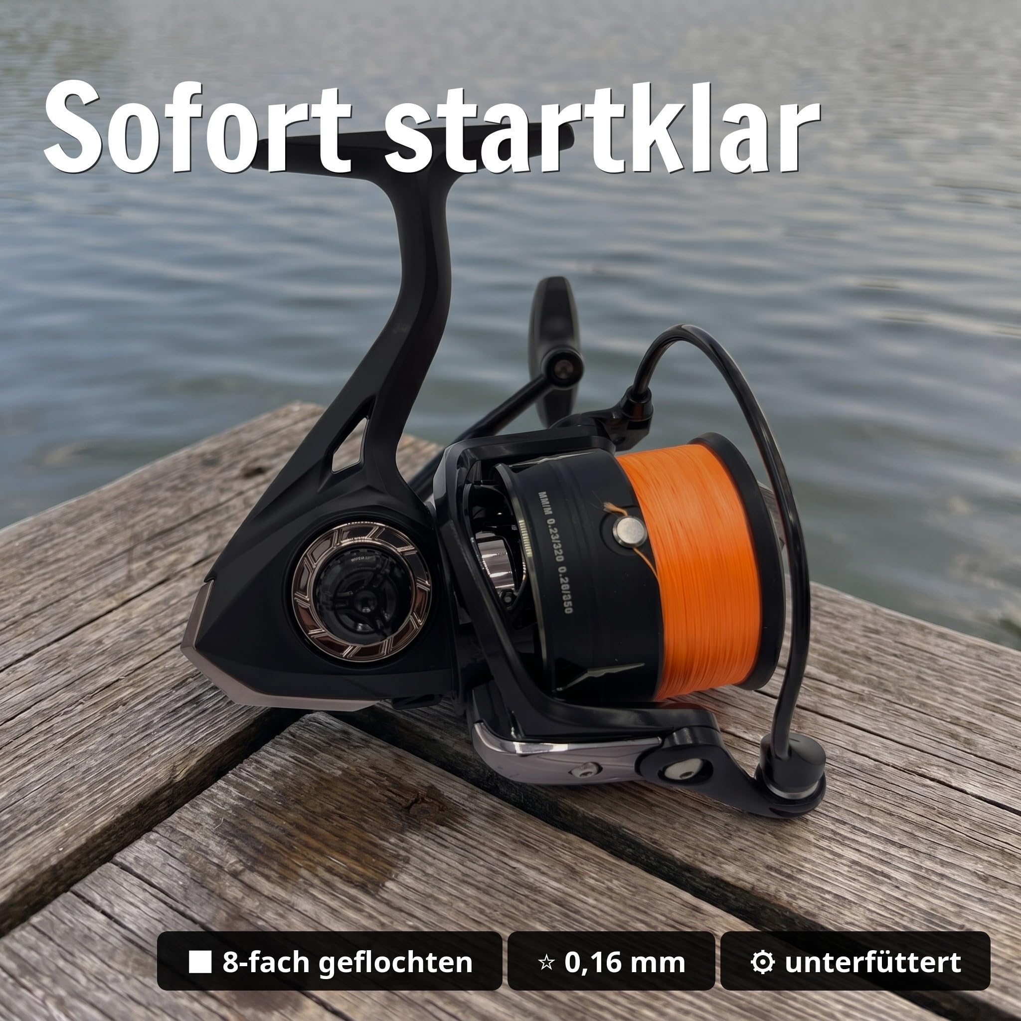 Zite Fishing Spinning Reel Pro 2000–4000 bespulte Angelrolle | Spinnrolle mit Frontbremse | 8+1 Kugellager, Aluminium Klappkurbel & Ergonomischer Griff | Für Forelle, Barsch, Zander, Hecht Angel