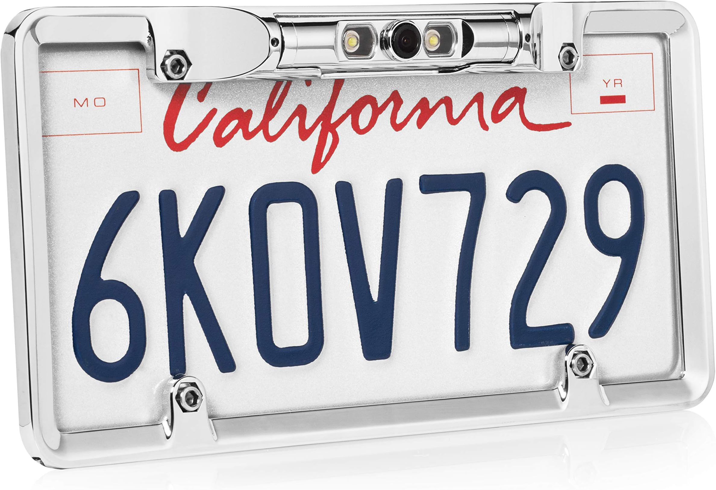 BOYO VISION VTL200CL - Full-Frame License Plate Backup Camera with Parking Lines and LED Lights (Chrome)