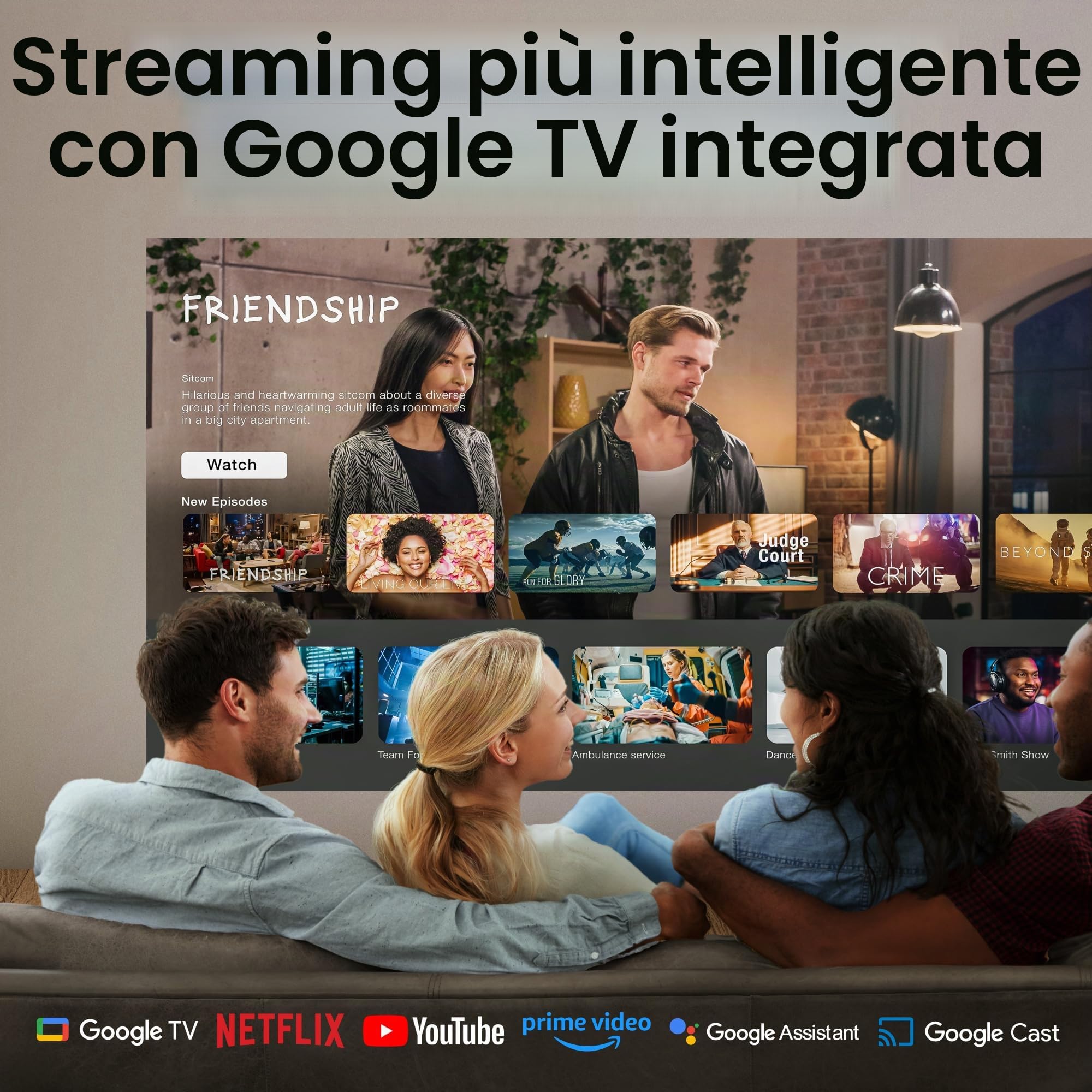 BenQ TK705STi Proiettore 4K HDR a Tiro Corto, 3000 ANSI Lumen, Google TV con Netflix, HDMI 2.1, Basso Input Lag, Schermo 150" per Home Cinema