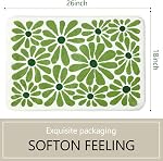 SHIYUE Green Bathroom Rugs Bath Mat, Microfiber Fluffy Soft Floor Mats for Bathroom, Non-Slip and Waterproof Back Soft Bathmat, for Indoor Shower Bathtub Decoration (Cute Floral 18x26in)