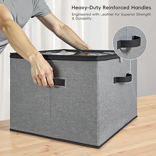 Miniatura 19 de Organizador de Zapatos para Closet, Paquete de 2 Contenedores de Almacenamiento de Zapatos con Cubierta Transparente, Divisores Ajustables que Caben