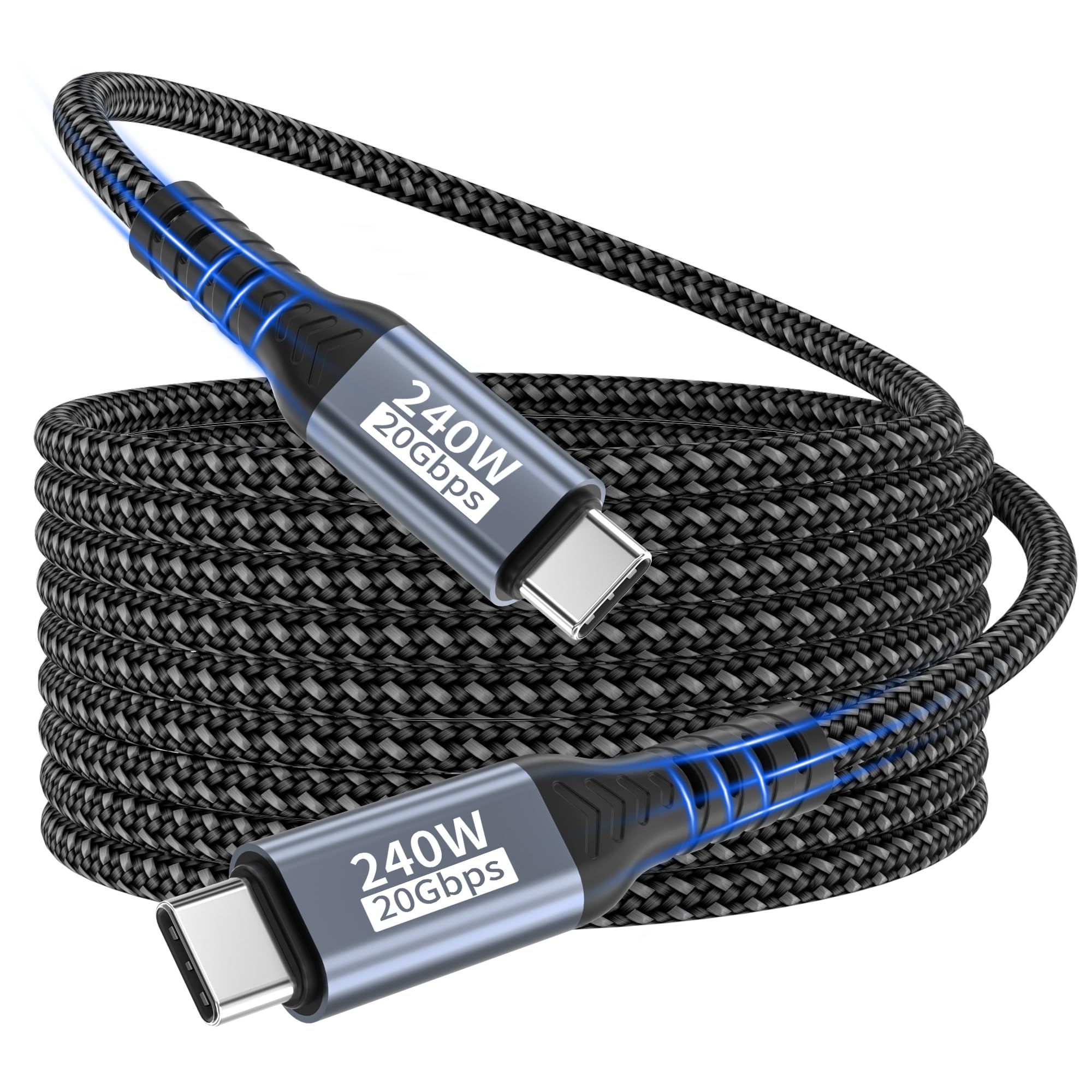 USB C Datenkabel,USB C Kabel 3M,20Gbps USB 3.2 Gen2×2 240W,Lade-5K@60Hz 4K@144Hz Videokabel usb c auf USBC PD3.1 Ladekabel für iPhone 17 Pro Max/Plus/Pro/iPhone 16/15/MacBook Pro/iPad Pro,PSSD