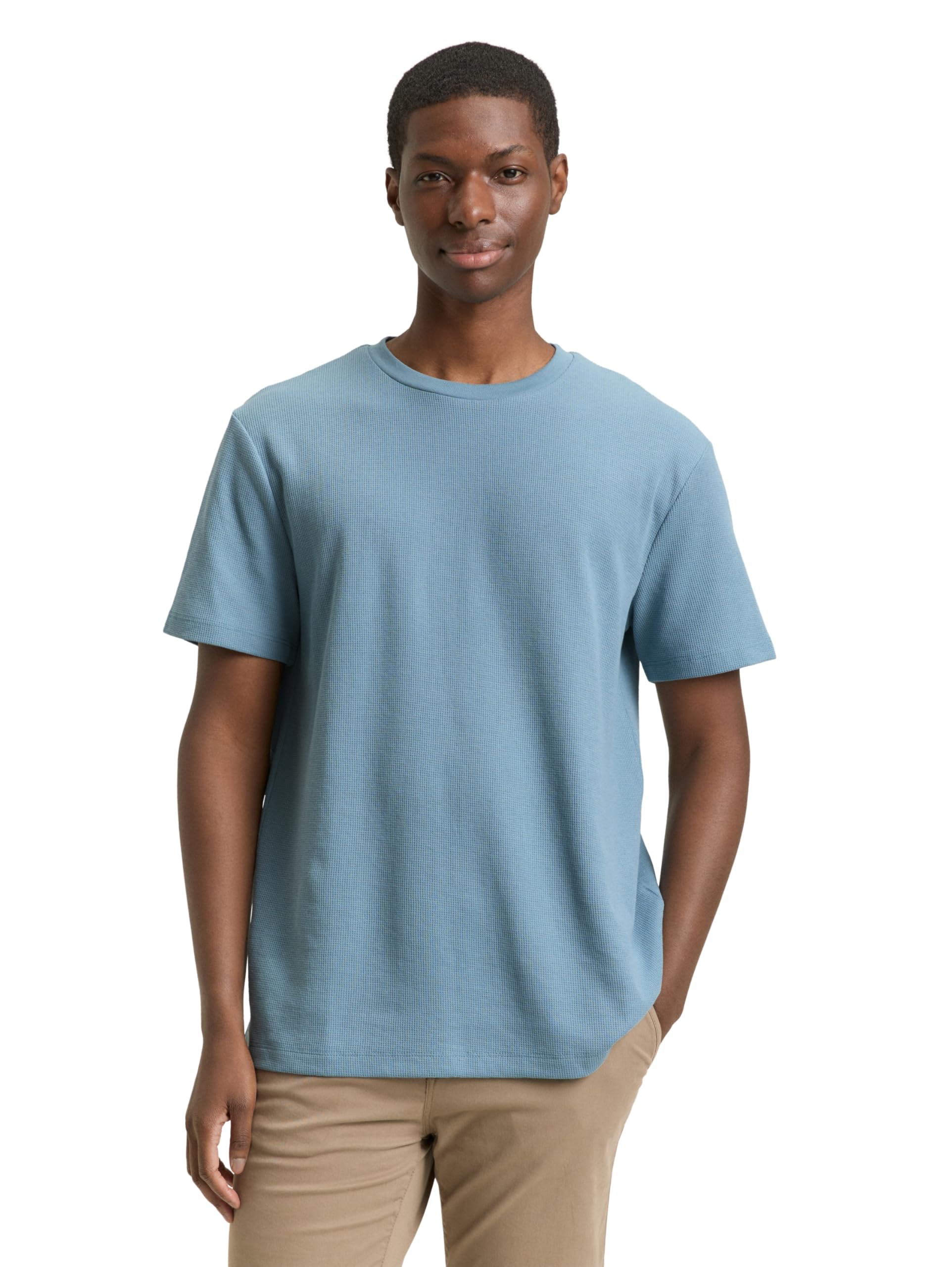 TOM TAILOR Denim Herren Basic T-Shirt mit Struktur