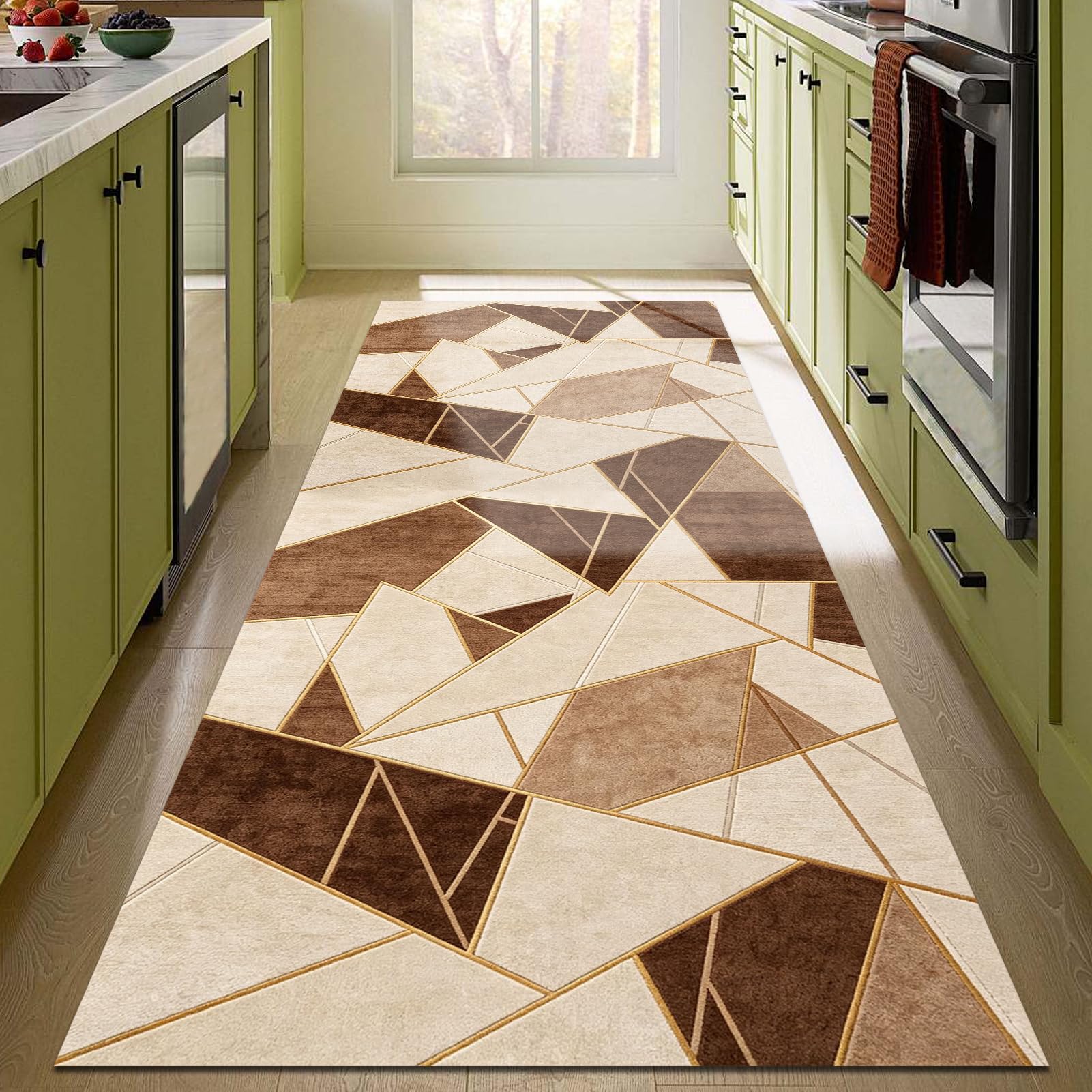 Alfombra de Pasillo Antideslizante 60x220 cm Lavable para Cocina y Entrada