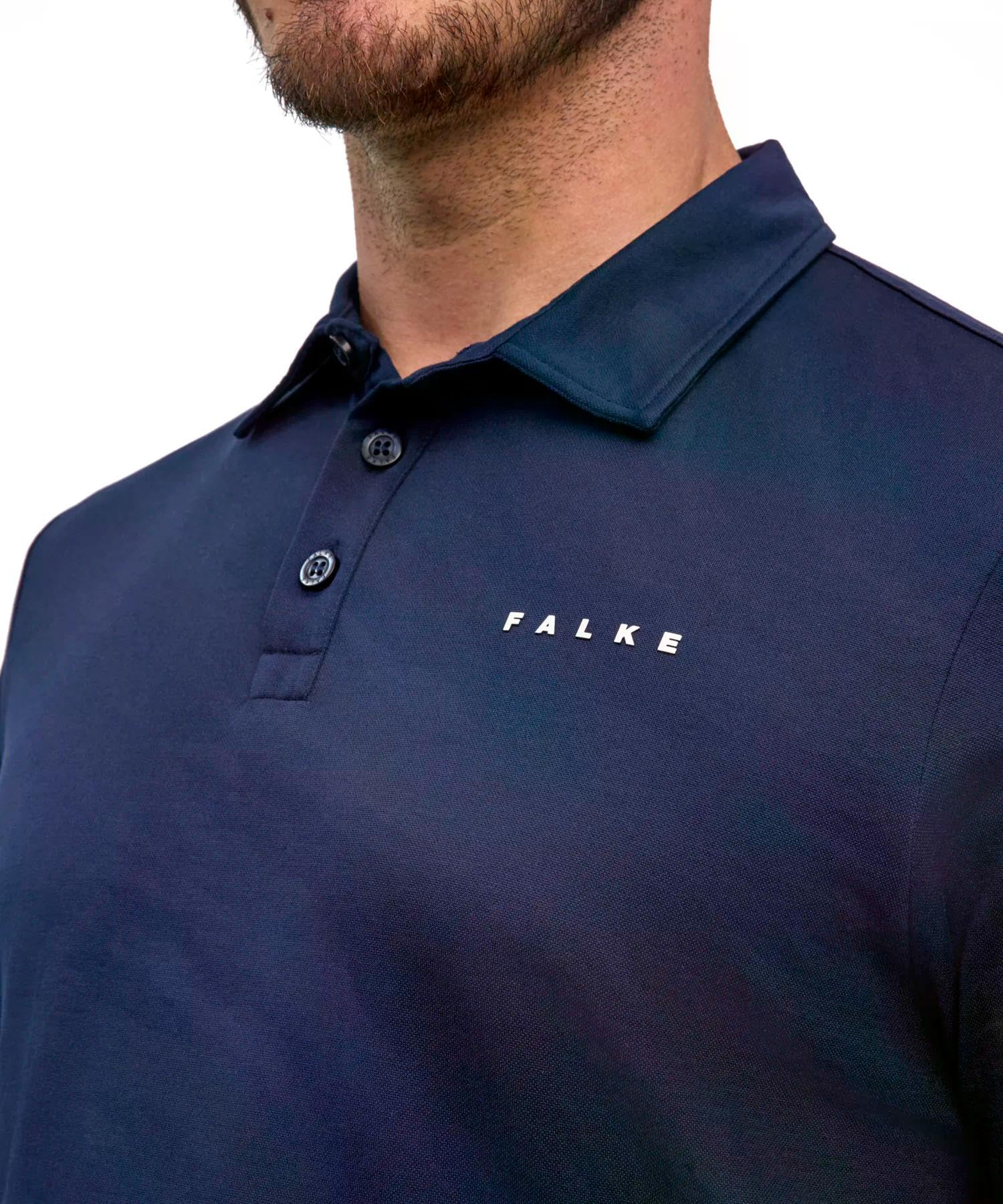 Falke Koszulka Mężczyźni Golf Button M Pl Baumwolle Funktionsmaterial Feuchtigkeitsregulierend Uneingeschränkte Bewegungsfreiheit 1 Stück (1 w zestawie)