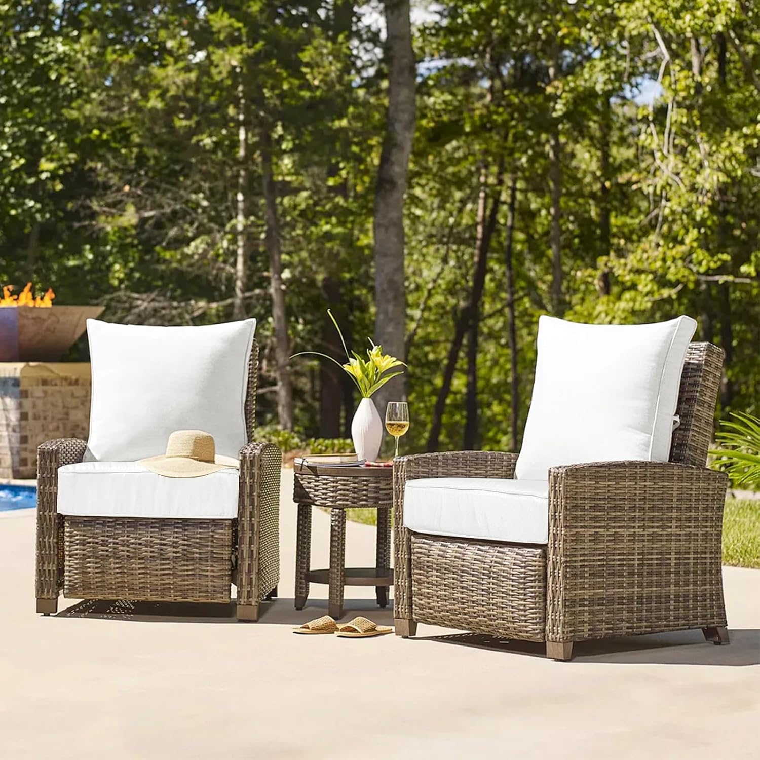 2-Pack Patio Sofa Seat Cushion Covers Outdoor Furniture Replacement (25x 25 x 3.9Inch) - Durable Slipcovers for Sofa/Couch Pillows Washable 2Pcs Set
