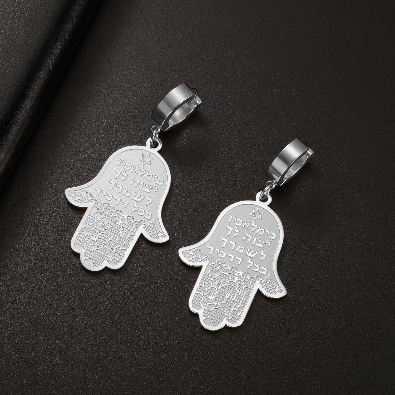 VASSAGO Hamsa Hand of Fatima Dangle Earrings Jewish Star of David Hoop Earring for Women Hebrew Amulet Symbol Jewelry Gift - Image 3