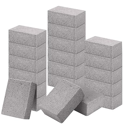 Elaziy 20 Pack Grill Stone Cleaning Block Ecological Pumice Stones Odorless Grilling Cleaning Brick De-Scaling BBQ Block for Removing Rust and Grease