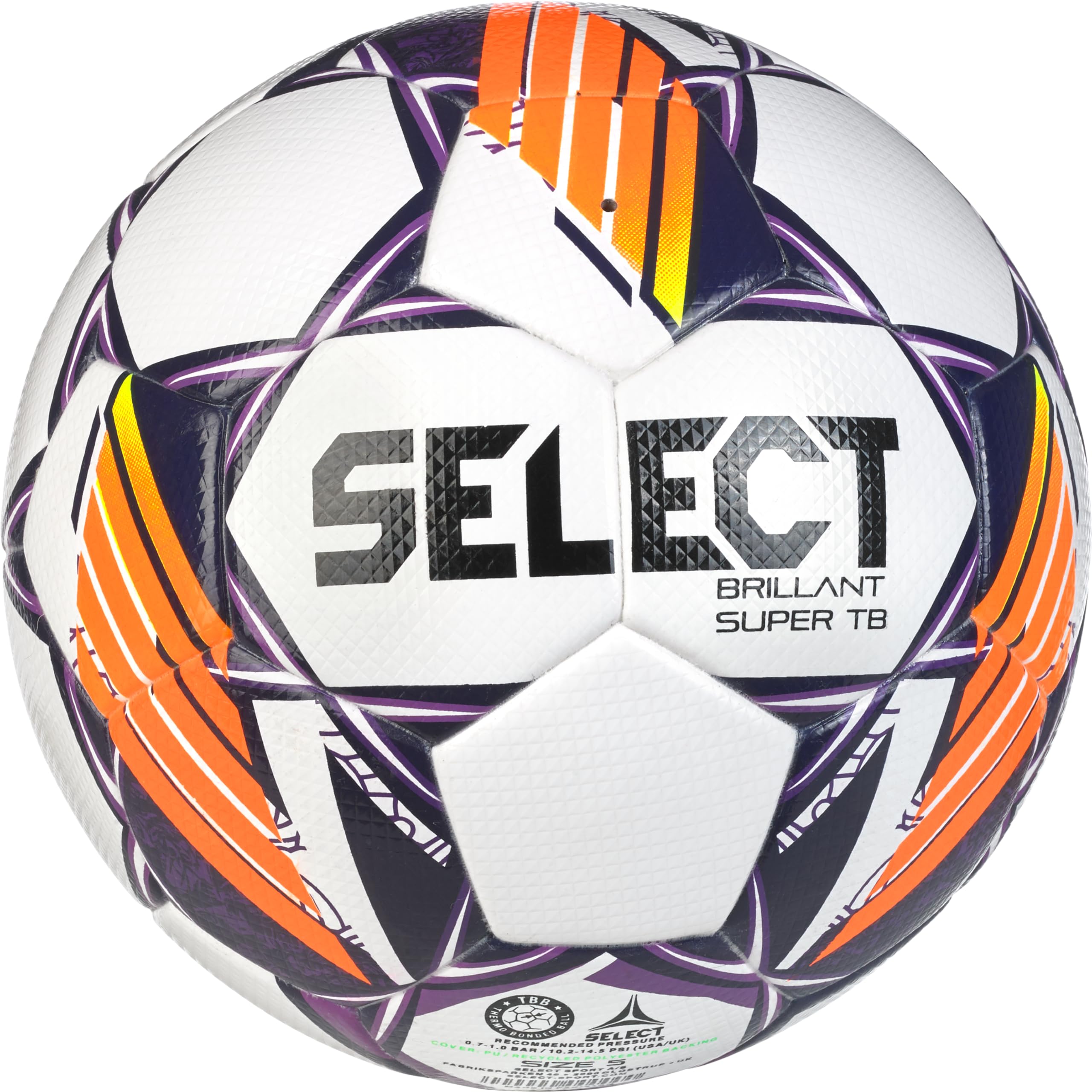 SELECT Bola de futebol Brillant Super TB, branca/roxa/laranja V24