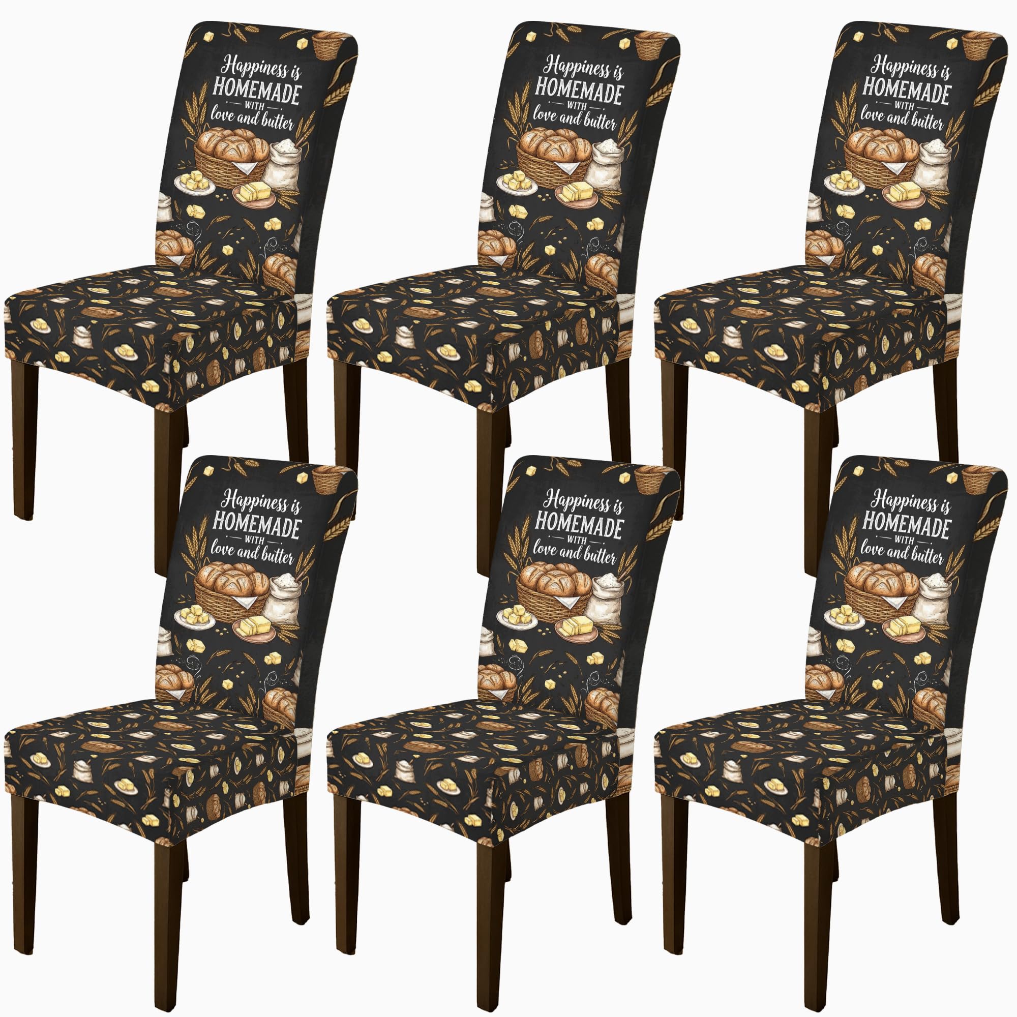 Housses de chaise de salle à manger marron automne anti-tache pour masquer l'usure des sièges