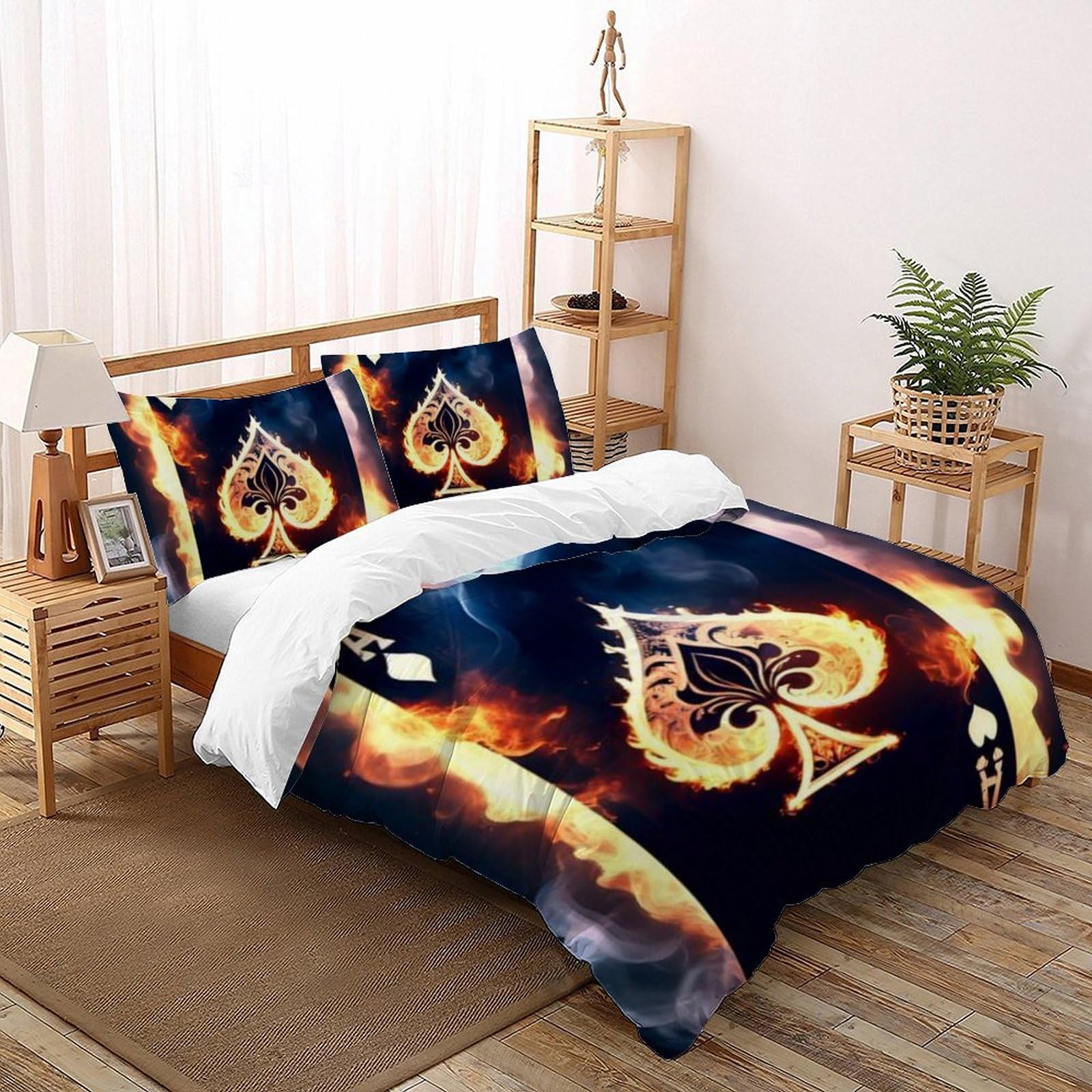 Housse de couette animal sauvage 3 pièces couvre-lit microfibre doux 200x200