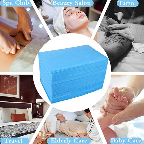 Vista 24 de MRJ Sábanas desechables rosas para mesa de masaje, 50 piezas de 31 x 71 pulgadas, fundas de cama de masaje de tela no tejida transpirable para spa