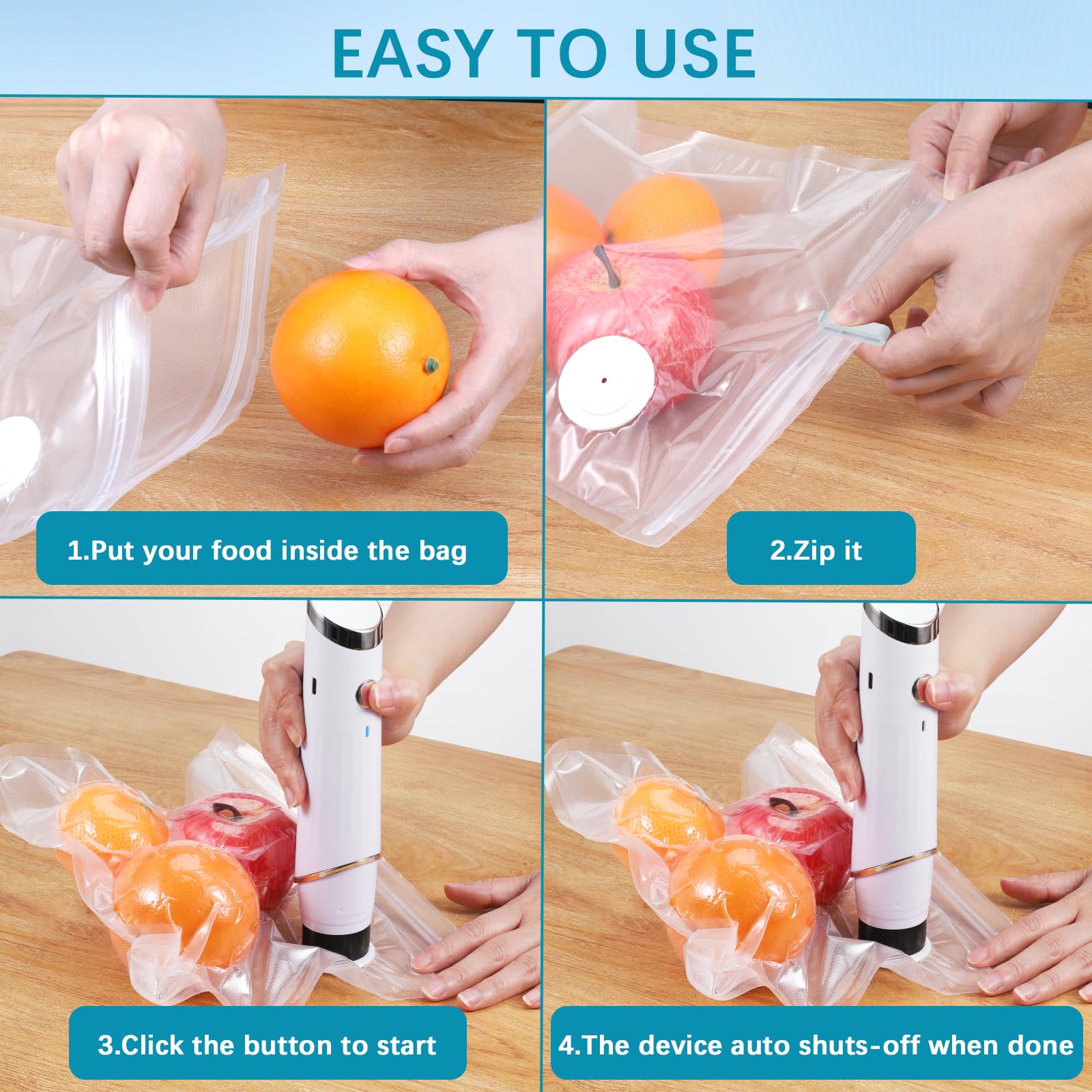 Kssvzz 20 Pezzi Sacchetti Sottovuoto 26 * 28 cm, Sacchetti Sottovuoto per Alimenti, Senza BPA